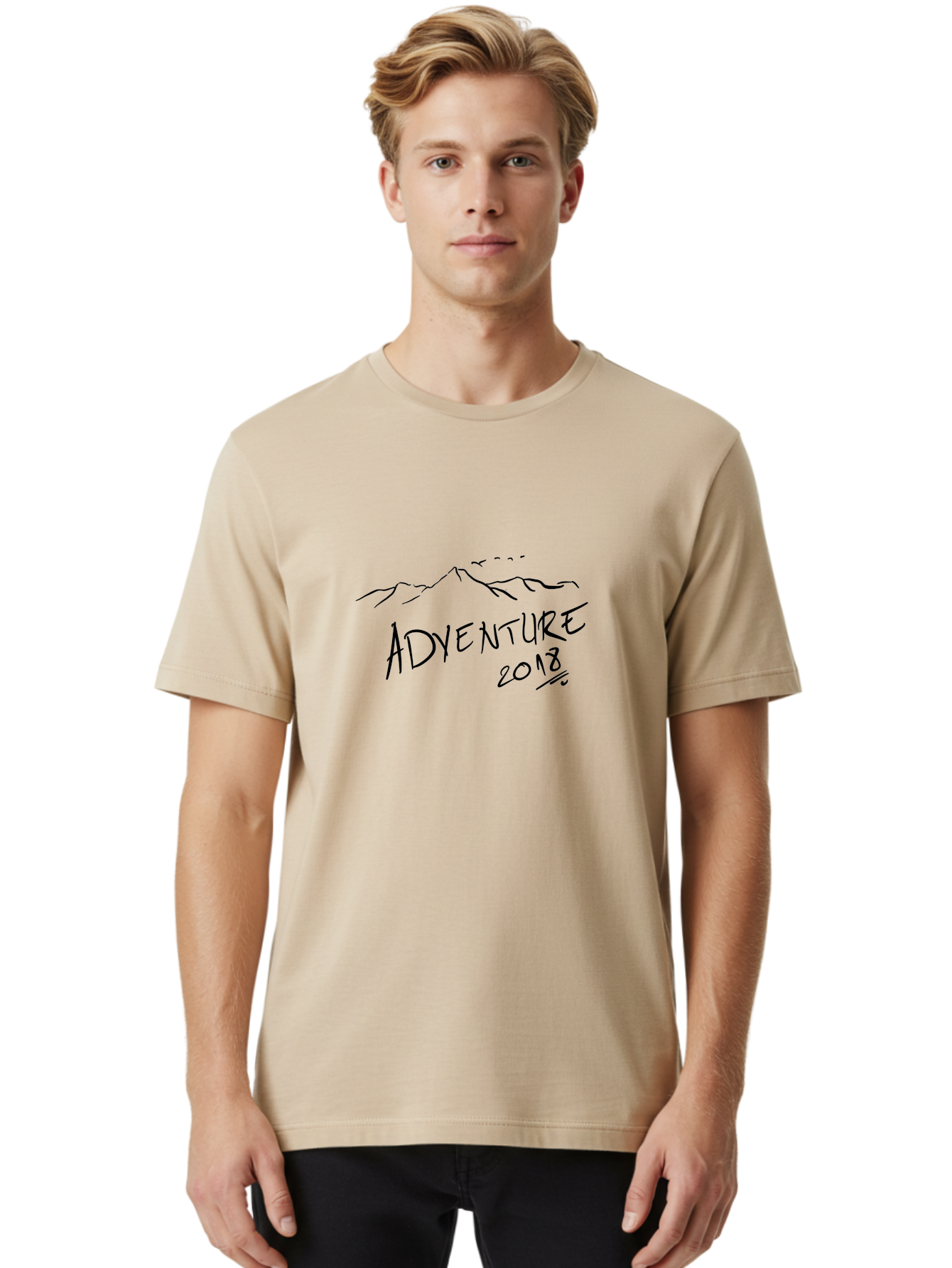 Adventure-2018 Men'S Graphic Tee, 100% Cotton, Comfortable Casual Summer Wear, Machine Washable, Adventure Travel, Outdoor Exploration, Mountain Landscape, Adventure Seeking, Wanderlust, 2018, Exploration Theme, Journey, Travel Inspiration, - Aaa000 6