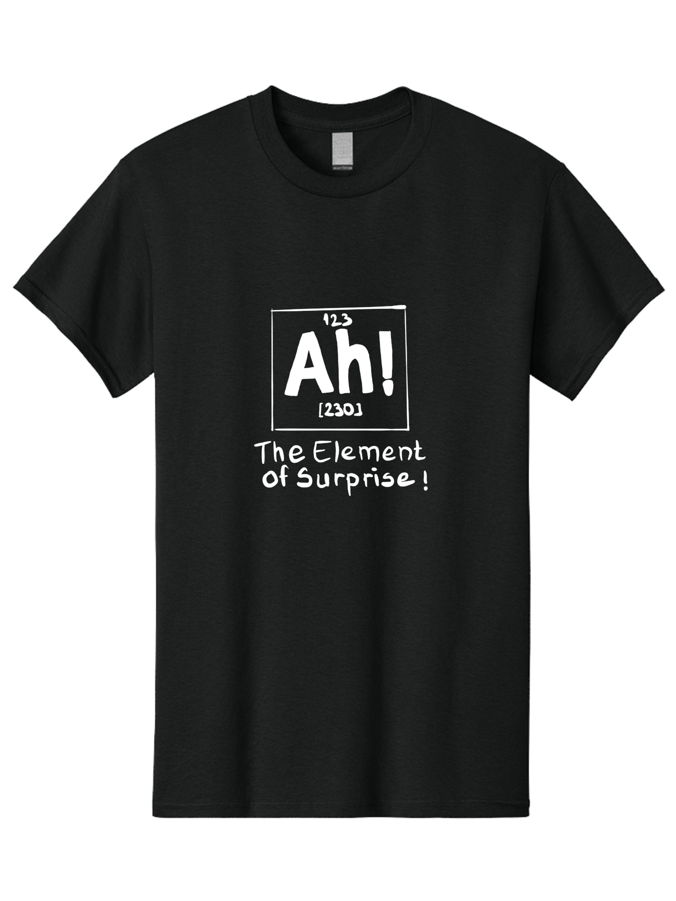 Ah Men'S Graphic Tee, 100% Cotton, Comfortable Casual Summer Wear, Machine Washable, Periodic Table Element, Ah!, Element Of Surprise, Humorous Science, Playful Chemistry, Novelty Design, Witty Periodic Table - Aaa001 3