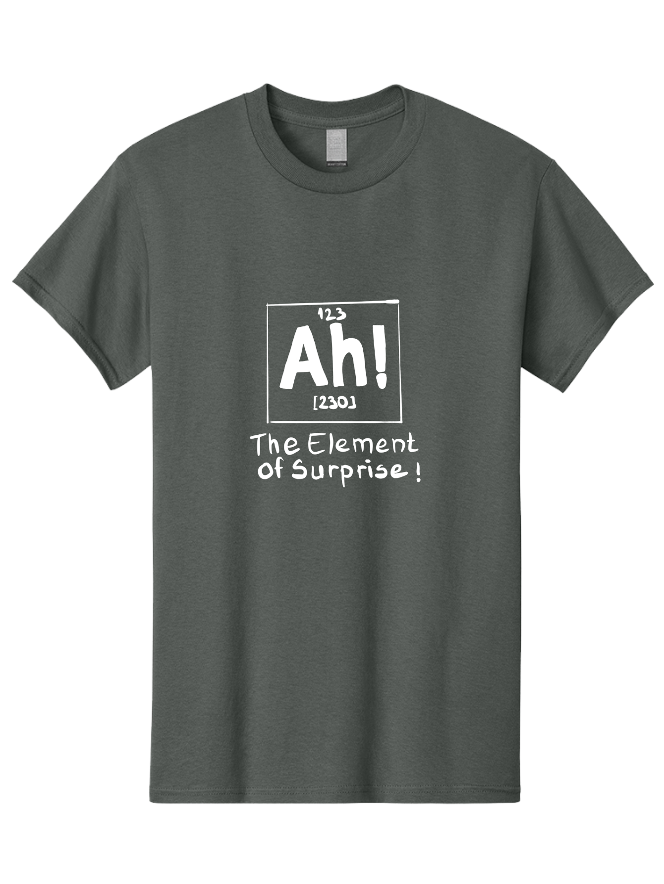 Ah Men'S Graphic Tee, 100% Cotton, Comfortable Casual Summer Wear, Machine Washable, Periodic Table Element, Ah!, Element Of Surprise, Humorous Science, Playful Chemistry, Novelty Design, Witty Periodic Table - Aaa001 1