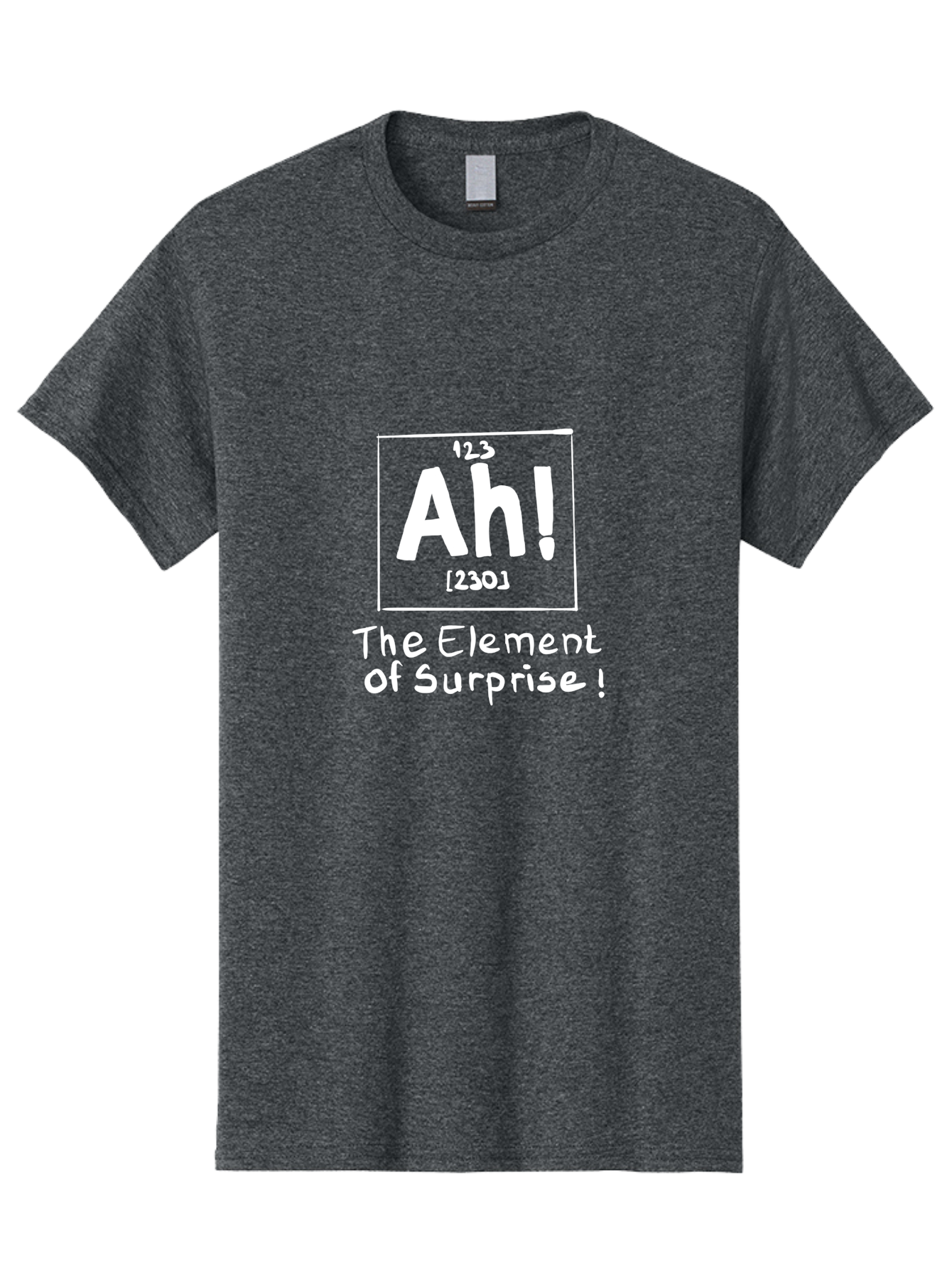 Ah Men'S Graphic Tee, 100% Cotton, Comfortable Casual Summer Wear, Machine Washable, Periodic Table Element, Ah!, Element Of Surprise, Humorous Science, Playful Chemistry, Novelty Design, Witty Periodic Table - Aaa001 21