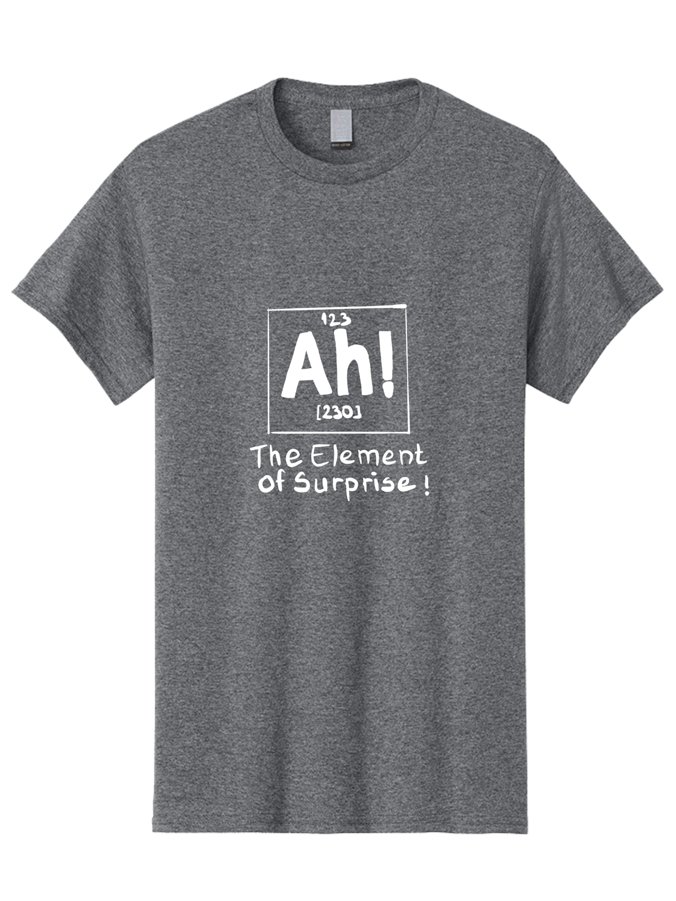 Ah Men'S Graphic Tee, 100% Cotton, Comfortable Casual Summer Wear, Machine Washable, Periodic Table Element, Ah!, Element Of Surprise, Humorous Science, Playful Chemistry, Novelty Design, Witty Periodic Table - Aaa001 25