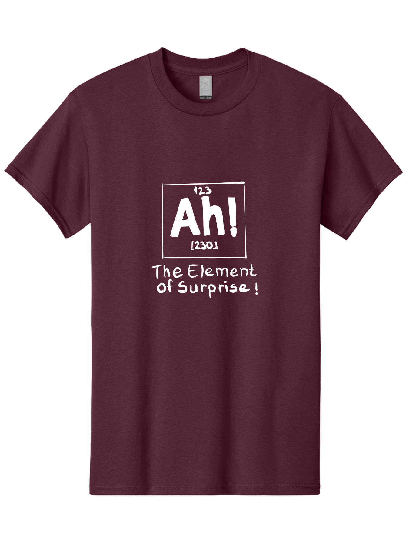 Ah Men'S Graphic Tee, 100% Cotton, Comfortable Casual Summer Wear, Machine Washable, Periodic Table Element, Ah!, Element Of Surprise, Humorous Science, Playful Chemistry, Novelty Design, Witty Periodic Table - Aaa001 7
