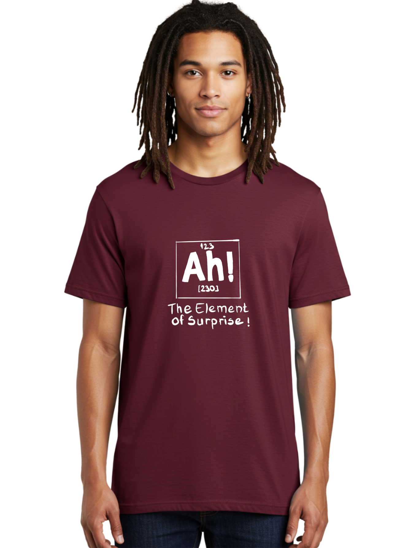 Ah Men'S Graphic Tee, 100% Cotton, Comfortable Casual Summer Wear, Machine Washable, Periodic Table Element, Ah!, Element Of Surprise, Humorous Science, Playful Chemistry, Novelty Design, Witty Periodic Table - Aaa001 8