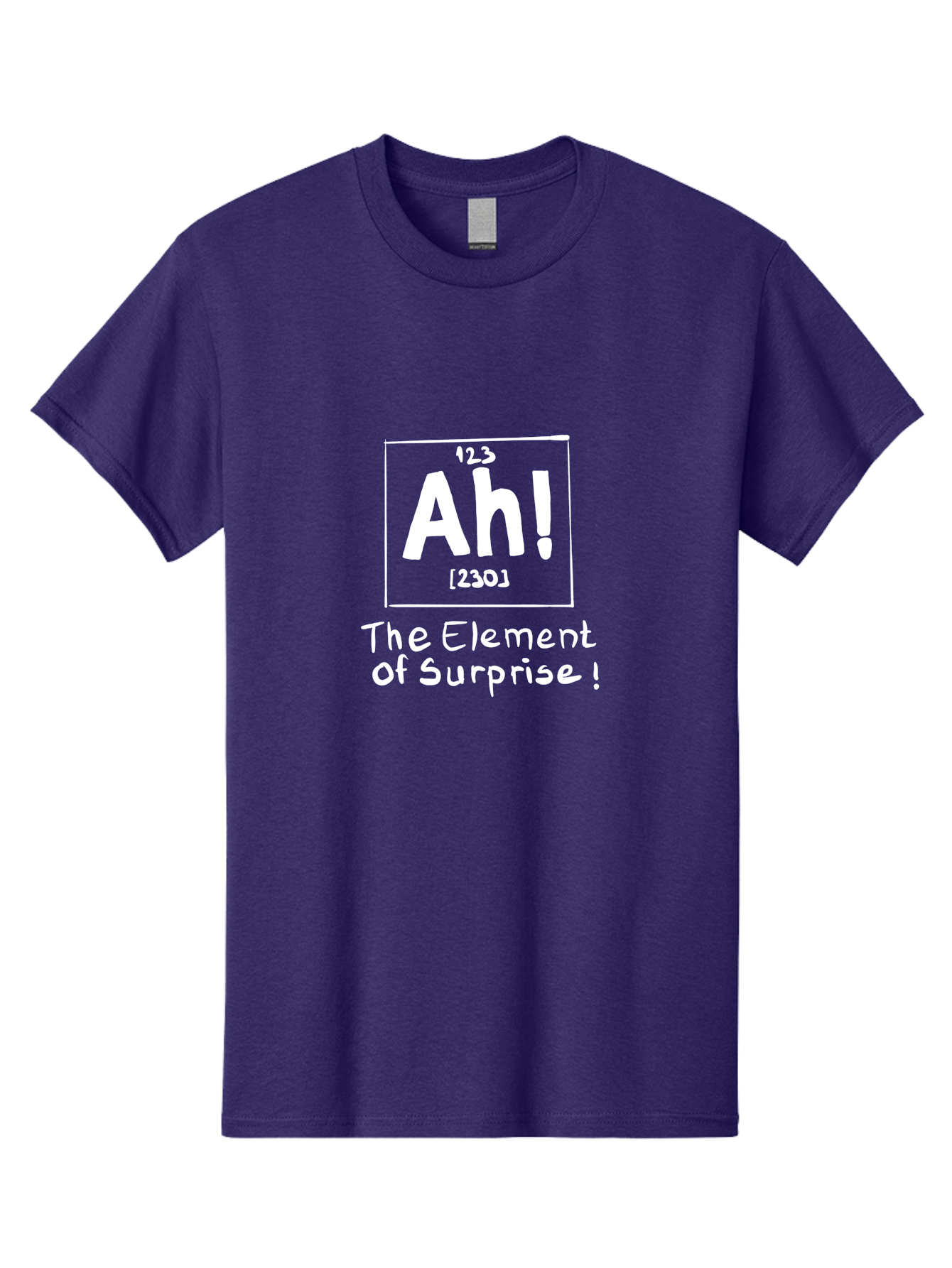 Ah Men'S Graphic Tee, 100% Cotton, Comfortable Casual Summer Wear, Machine Washable, Periodic Table Element, Ah!, Element Of Surprise, Humorous Science, Playful Chemistry, Novelty Design, Witty Periodic Table - Aaa001 13