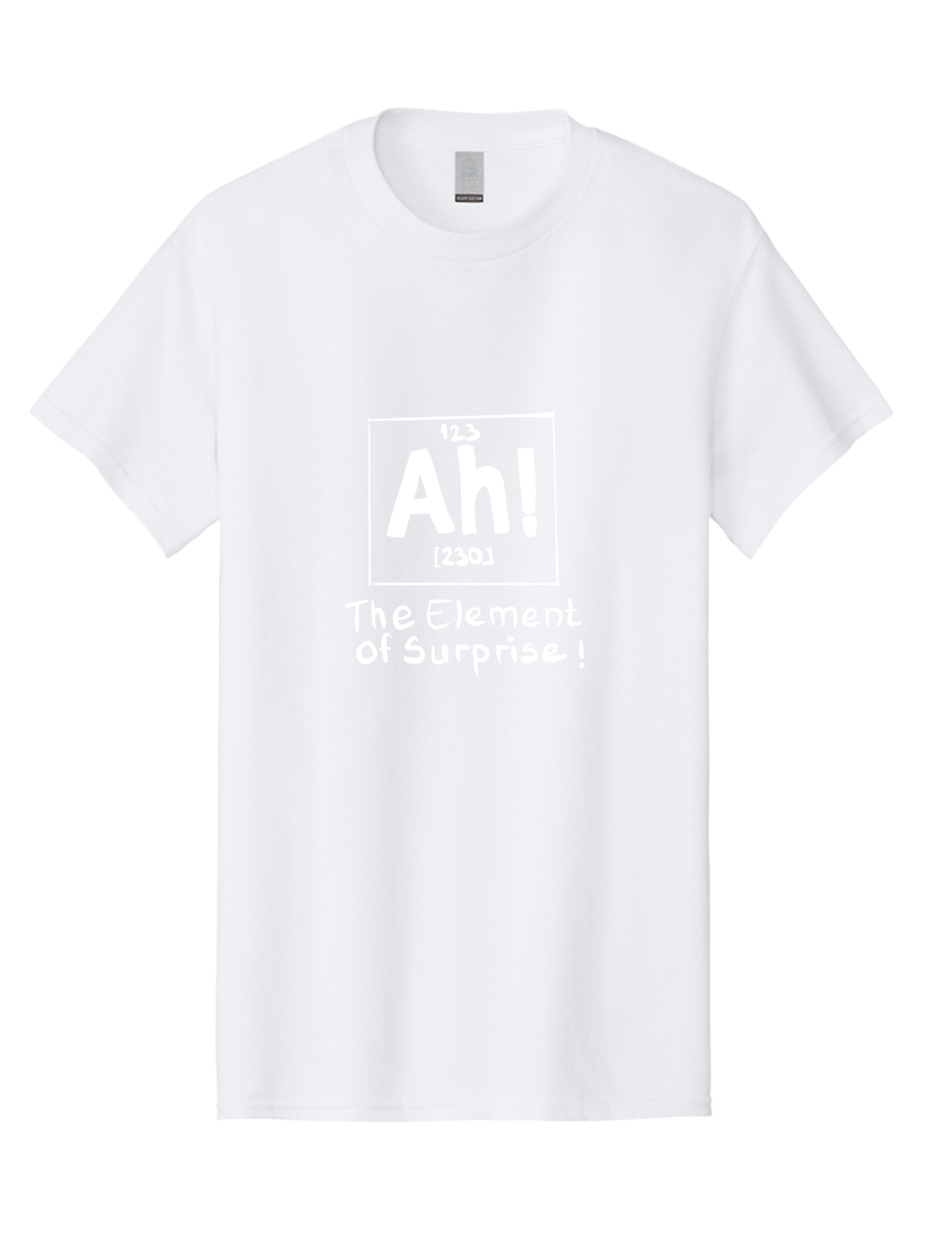 Ah Men'S Graphic Tee, 100% Cotton, Comfortable Casual Summer Wear, Machine Washable, Periodic Table Element, Ah!, Element Of Surprise, Humorous Science, Playful Chemistry, Novelty Design, Witty Periodic Table - Aaa001 27