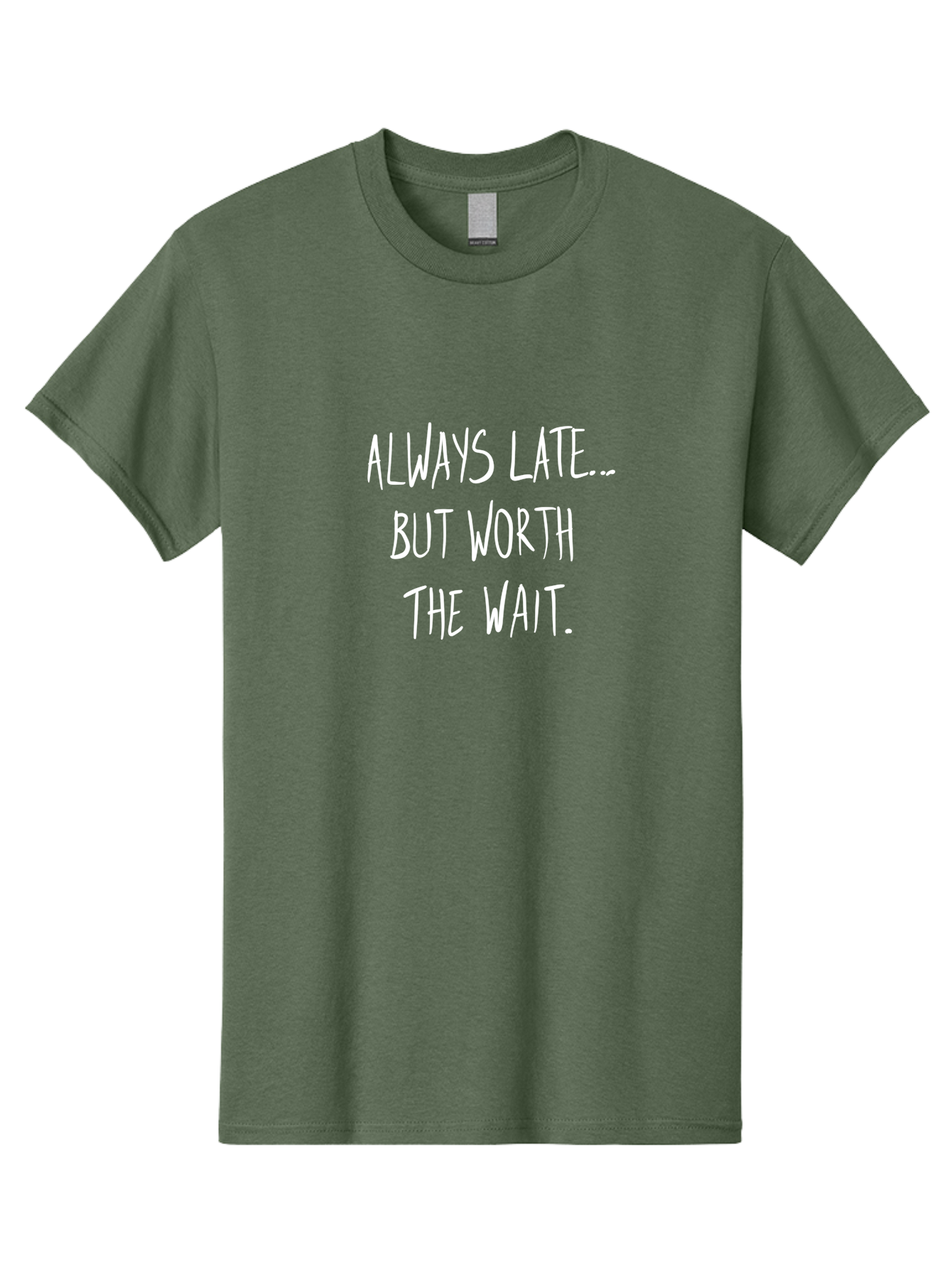 Always-Late-But-Worth-The-Wait Men'S Graphic Tee, 100% Cotton, Comfortable Casual Summer Wear, Machine Washable, Funny Quote, Inspirational Quote, Waiting Is Worth It, Patience Is A Virtue, Motivational Saying, Humor, Witty Phrase, - Aaa005 19