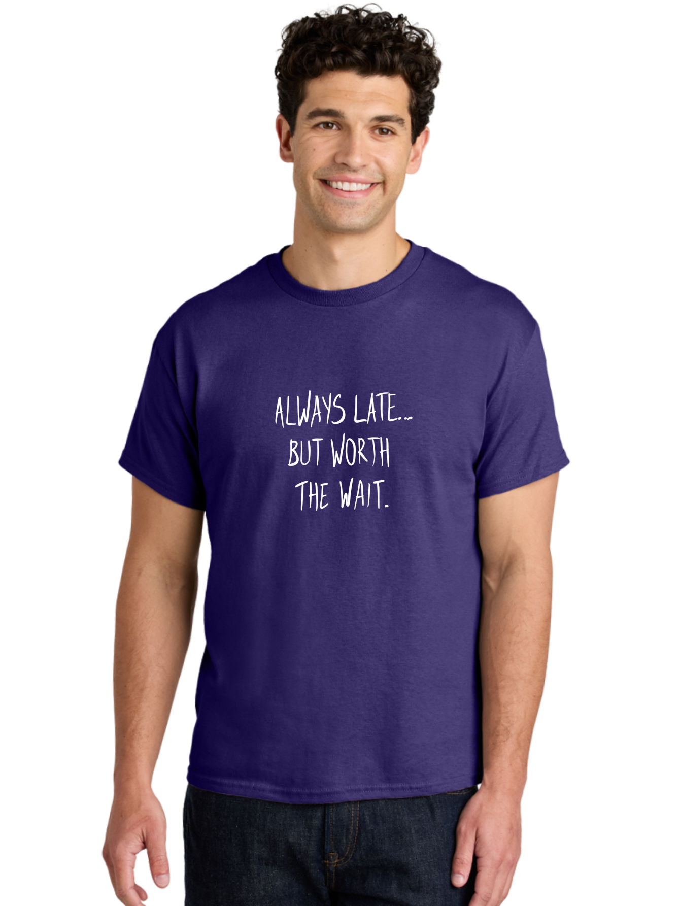 Always-Late-But-Worth-The-Wait Men'S Graphic Tee, 100% Cotton, Comfortable Casual Summer Wear, Machine Washable, Funny Quote, Inspirational Quote, Waiting Is Worth It, Patience Is A Virtue, Motivational Saying, Humor, Witty Phrase, - Aaa005 6