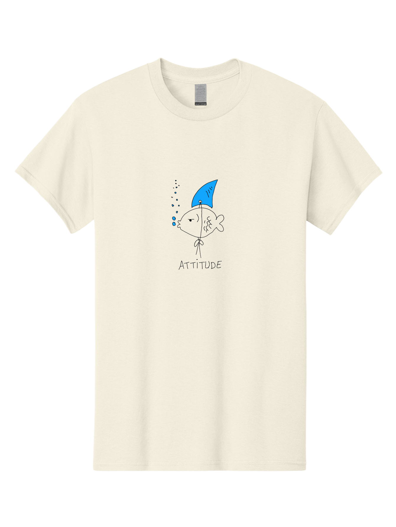 Attitude Men'S Graphic Tee, 100% Cotton, Comfortable Casual Summer Wear, Machine Washable, Split Personality Fish, Conflicting Emotions, Humorous Illustration, Cartoon Character, Positive And Negative Attitude, Comical Expression, - Aaa007 27
