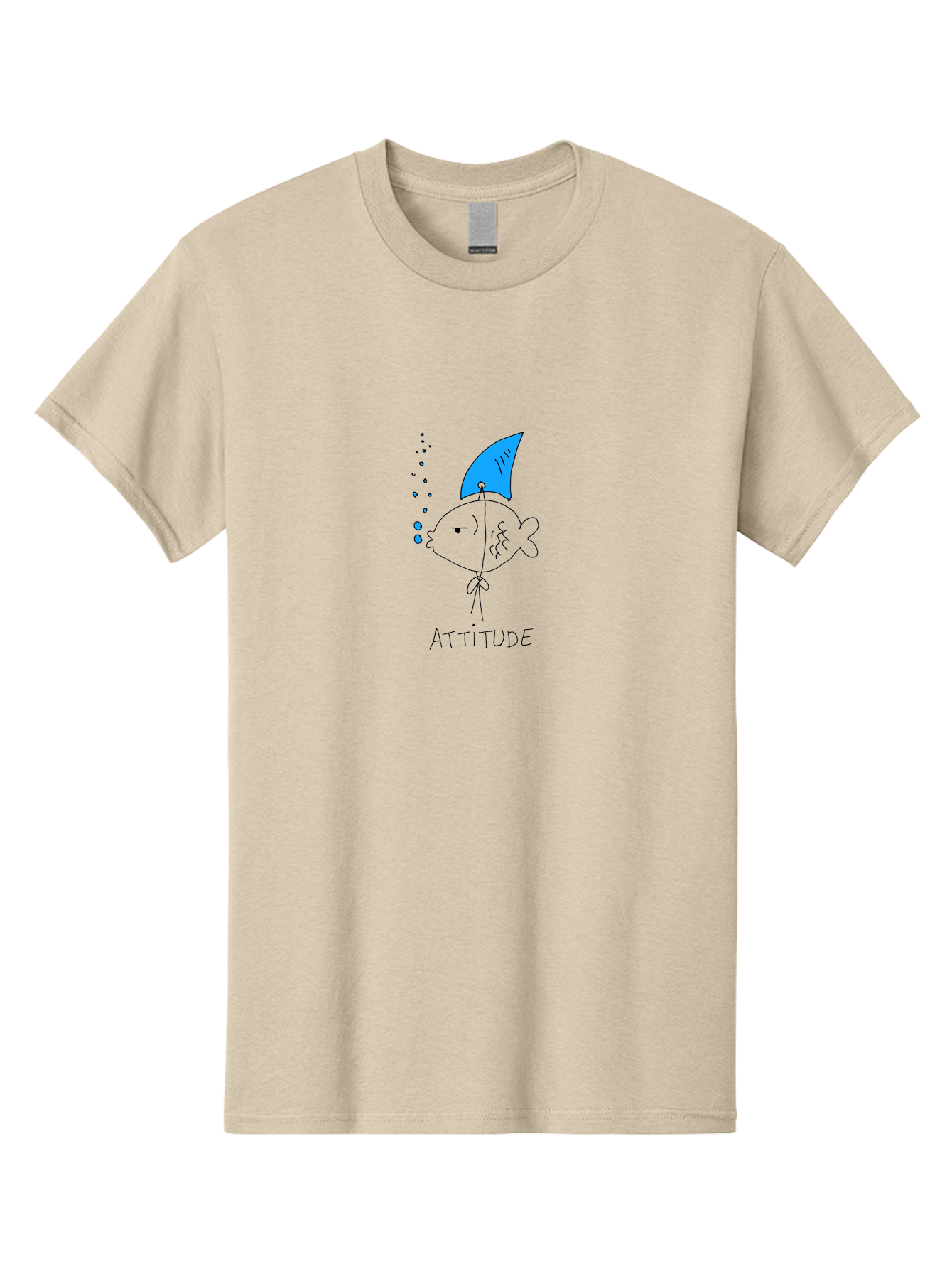 Attitude Men'S Graphic Tee, 100% Cotton, Comfortable Casual Summer Wear, Machine Washable, Split Personality Fish, Conflicting Emotions, Humorous Illustration, Cartoon Character, Positive And Negative Attitude, Comical Expression, - Aaa007 19