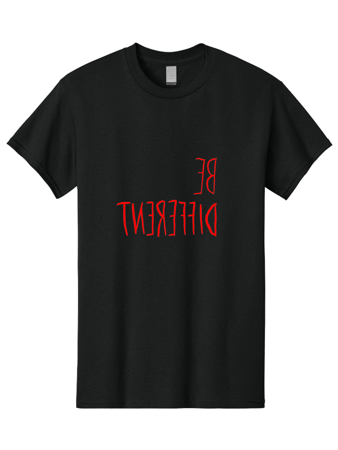 Be-Different Men'S Graphic Tee, 100% Cotton, Comfortable Casual Summer Wear, Machine Washable, Inspirational Quote, Motivational Text, Bold Font, Red Lettering, Quirky Typography, Self-Expression, Individuality, Unique Style, - Aaa009 7