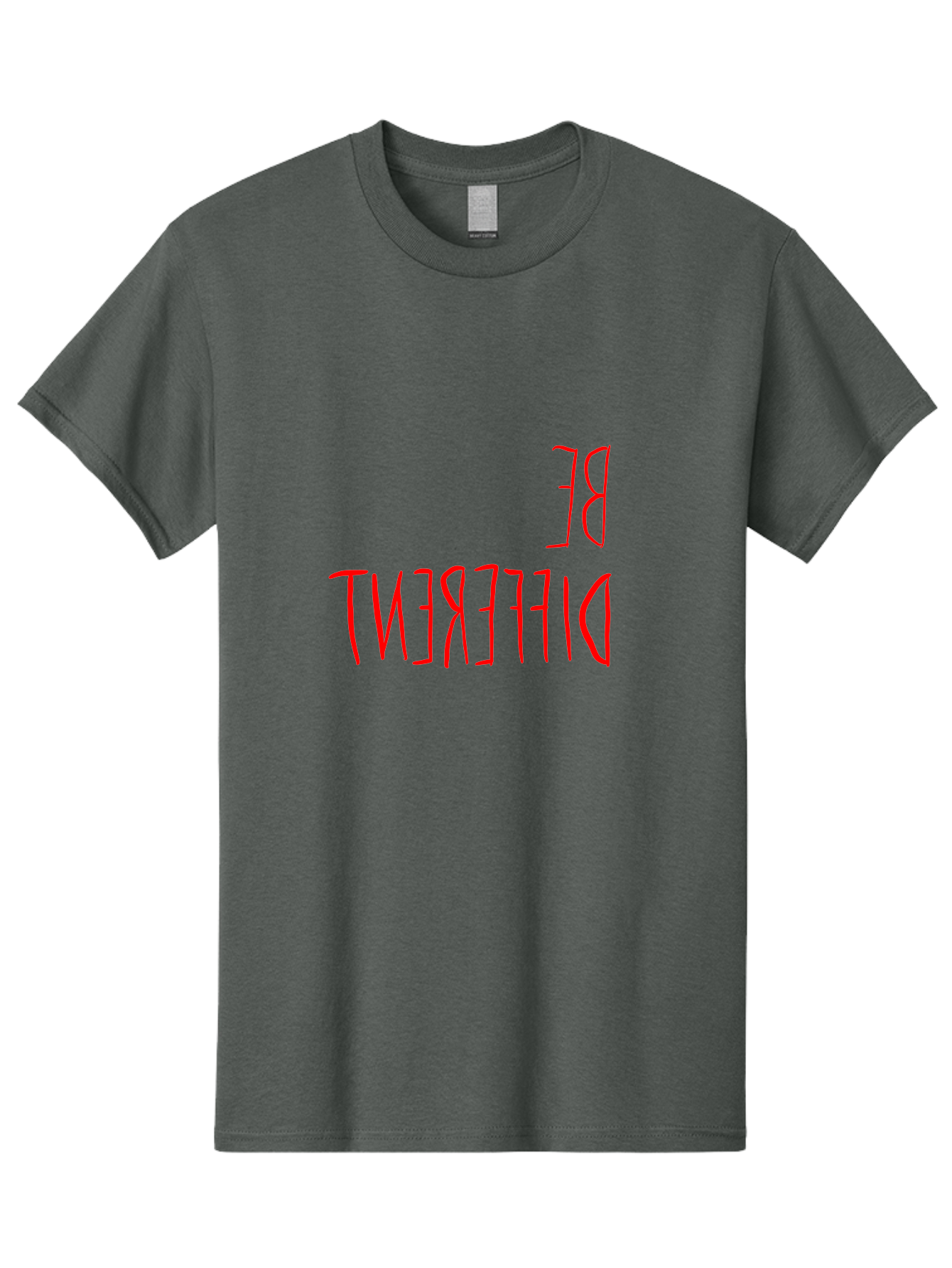 Be-Different Men'S Graphic Tee, 100% Cotton, Comfortable Casual Summer Wear, Machine Washable, Inspirational Quote, Motivational Text, Bold Font, Red Lettering, Quirky Typography, Self-Expression, Individuality, Unique Style, - Aaa009 21