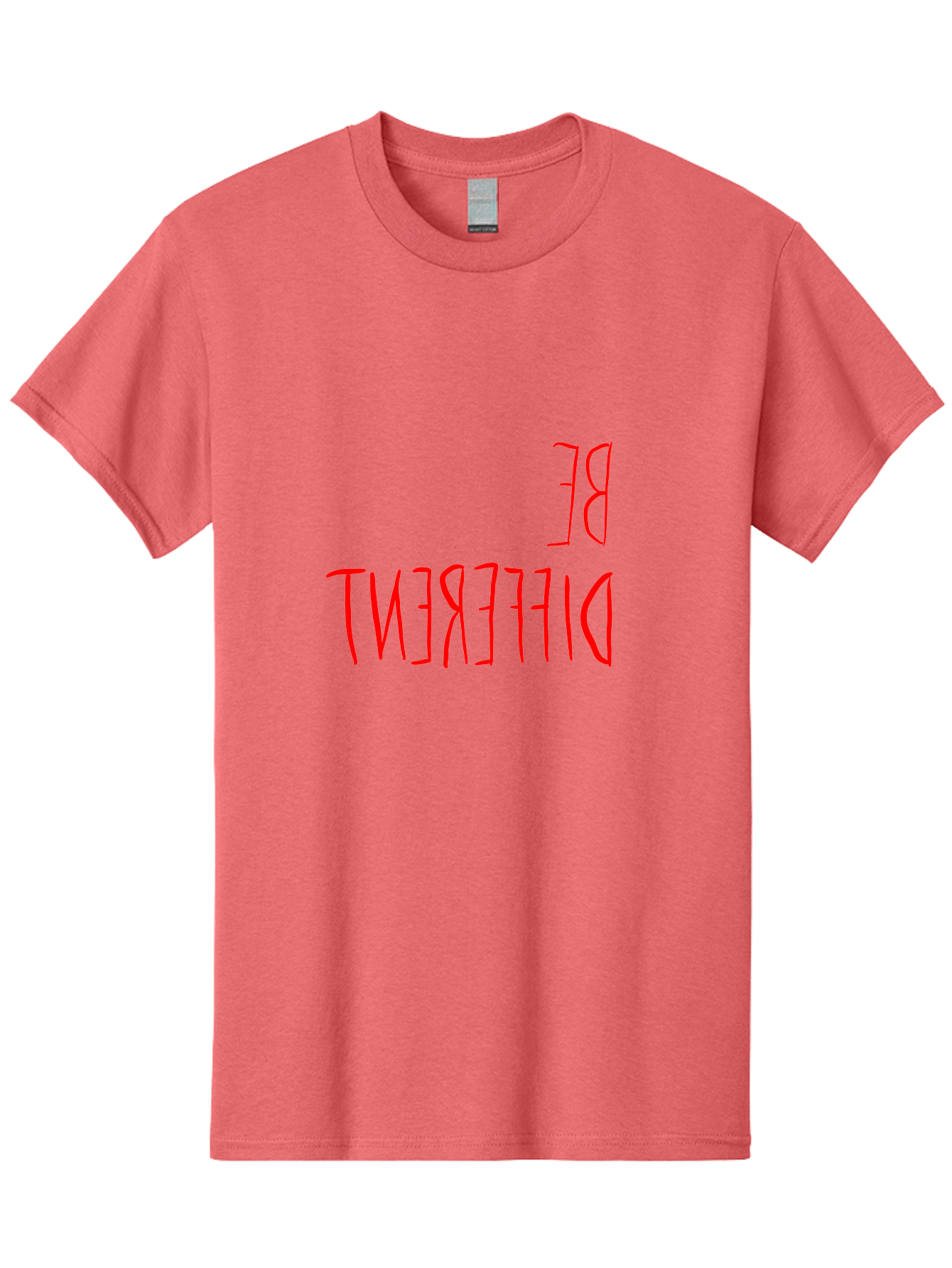 Be-Different Men'S Graphic Tee, 100% Cotton, Comfortable Casual Summer Wear, Machine Washable, Inspirational Quote, Motivational Text, Bold Font, Red Lettering, Quirky Typography, Self-Expression, Individuality, Unique Style, - Aaa009 27