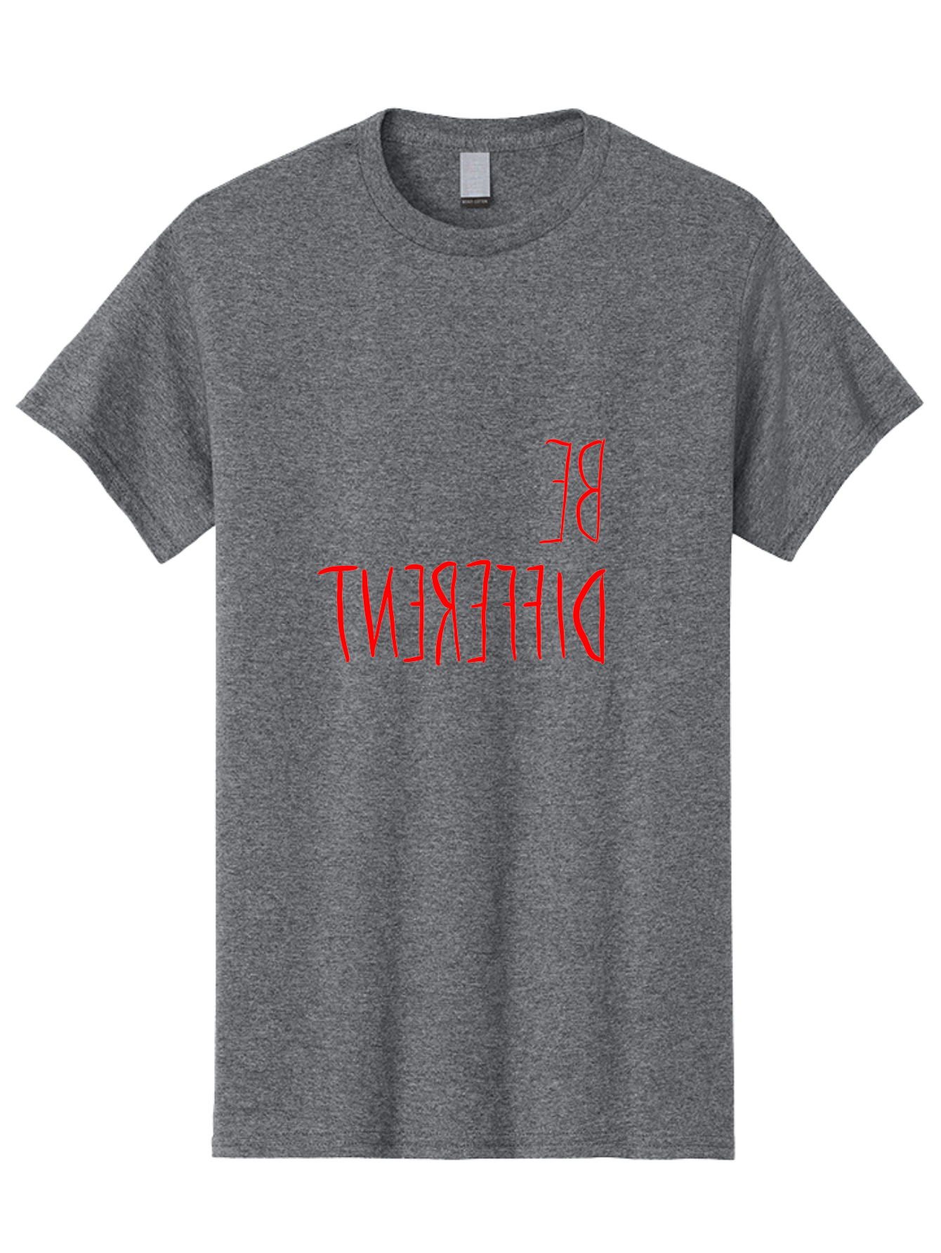 Be-Different Men'S Graphic Tee, 100% Cotton, Comfortable Casual Summer Wear, Machine Washable, Inspirational Quote, Motivational Text, Bold Font, Red Lettering, Quirky Typography, Self-Expression, Individuality, Unique Style, - Aaa009 11