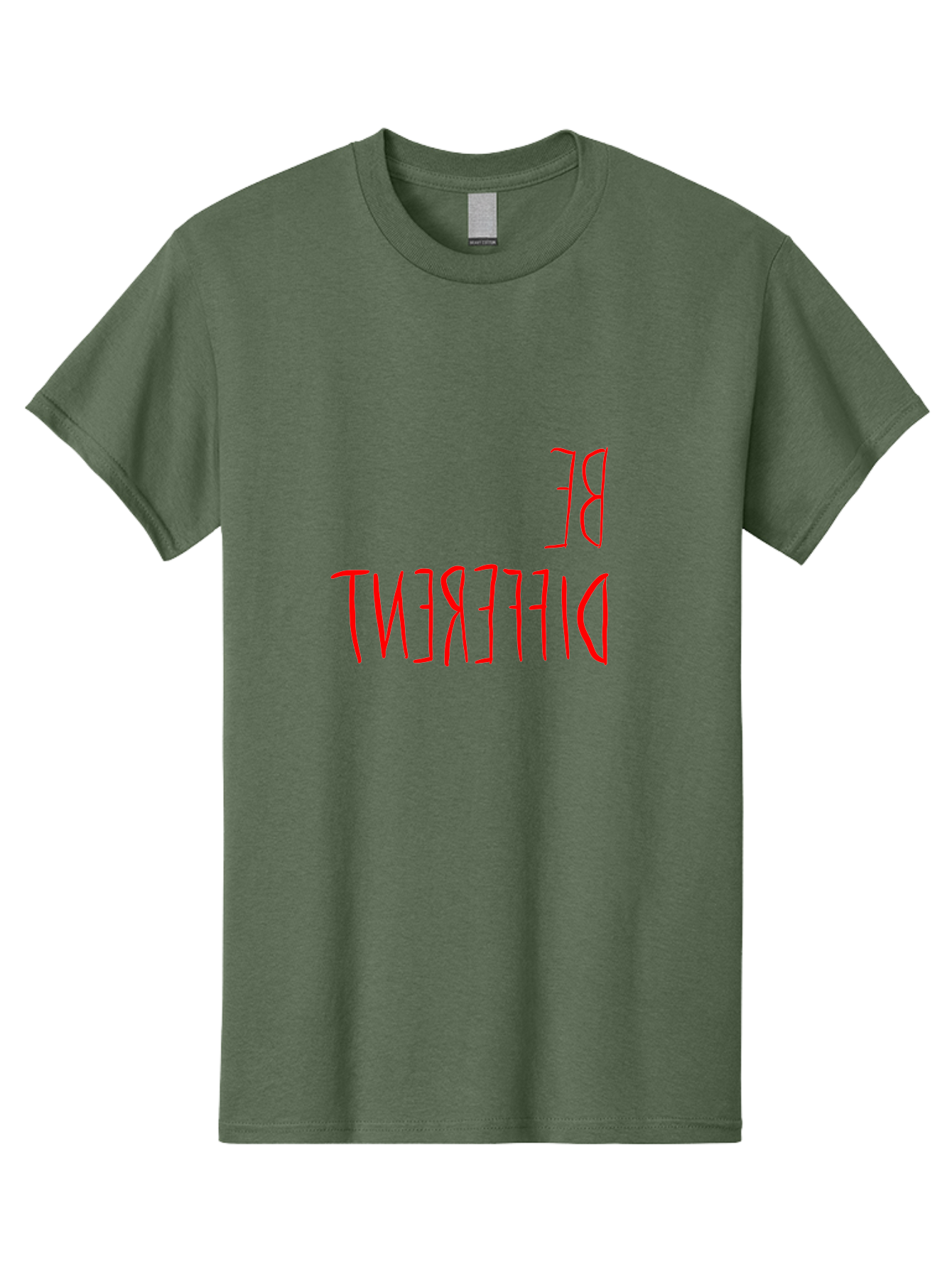 Be-Different Men'S Graphic Tee, 100% Cotton, Comfortable Casual Summer Wear, Machine Washable, Inspirational Quote, Motivational Text, Bold Font, Red Lettering, Quirky Typography, Self-Expression, Individuality, Unique Style, - Aaa009 5