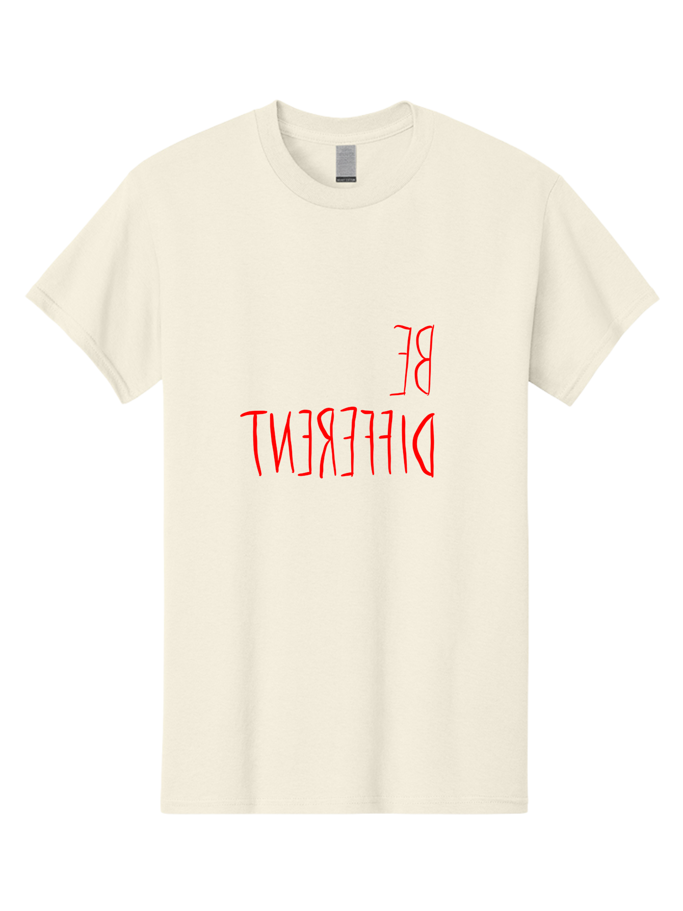 Be-Different Men'S Graphic Tee, 100% Cotton, Comfortable Casual Summer Wear, Machine Washable, Inspirational Quote, Motivational Text, Bold Font, Red Lettering, Quirky Typography, Self-Expression, Individuality, Unique Style, - Aaa009 9