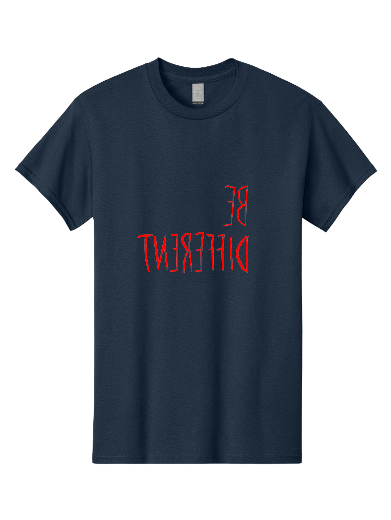 Be-Different Men'S Graphic Tee, 100% Cotton, Comfortable Casual Summer Wear, Machine Washable, Inspirational Quote, Motivational Text, Bold Font, Red Lettering, Quirky Typography, Self-Expression, Individuality, Unique Style, - Aaa009 17