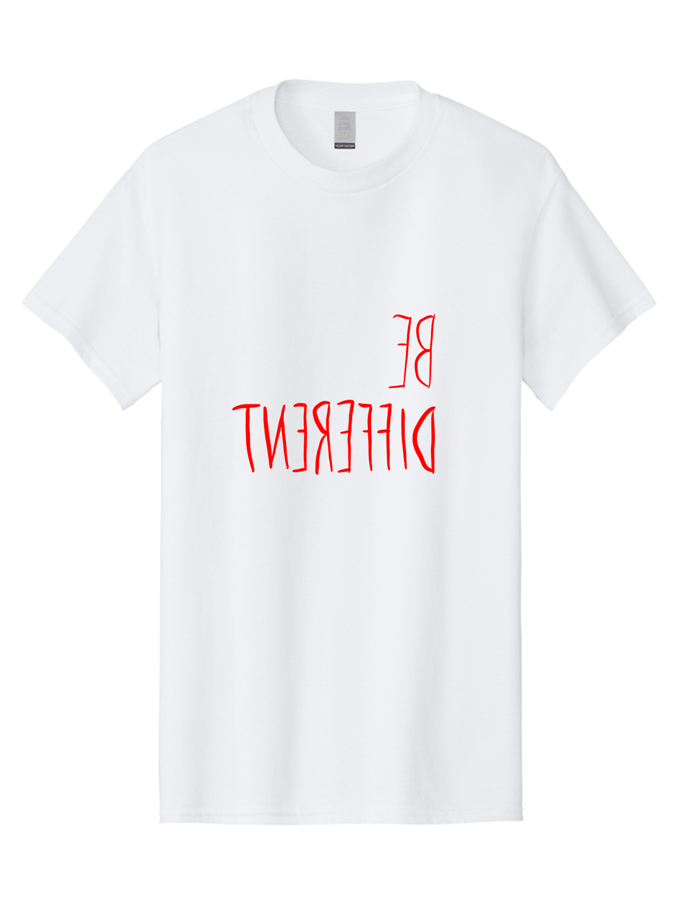 Be-Different Men'S Graphic Tee, 100% Cotton, Comfortable Casual Summer Wear, Machine Washable, Inspirational Quote, Motivational Text, Bold Font, Red Lettering, Quirky Typography, Self-Expression, Individuality, Unique Style, - Aaa009 13