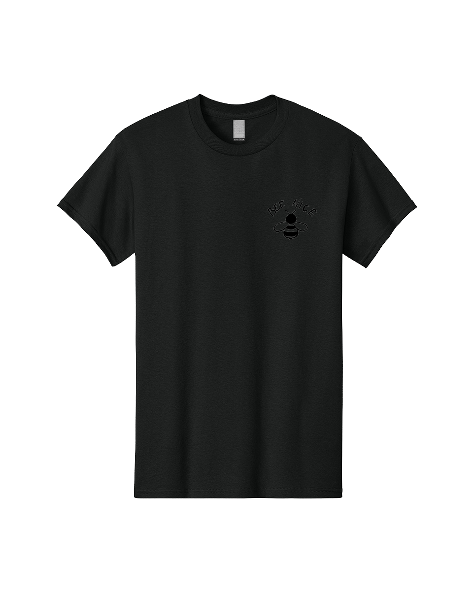 Bee-Nice Men'S Graphic Tee, 100% Cotton, Comfortable Casual Summer Wear, Machine Washable, Bee Illustration, Black And White Bee, Cute Bee, Bee Design, Honey Bee, Kindness Message, Positive Vibes, Bee Graphic, Bee Logo, Inspirational Quote - Aaa010 9