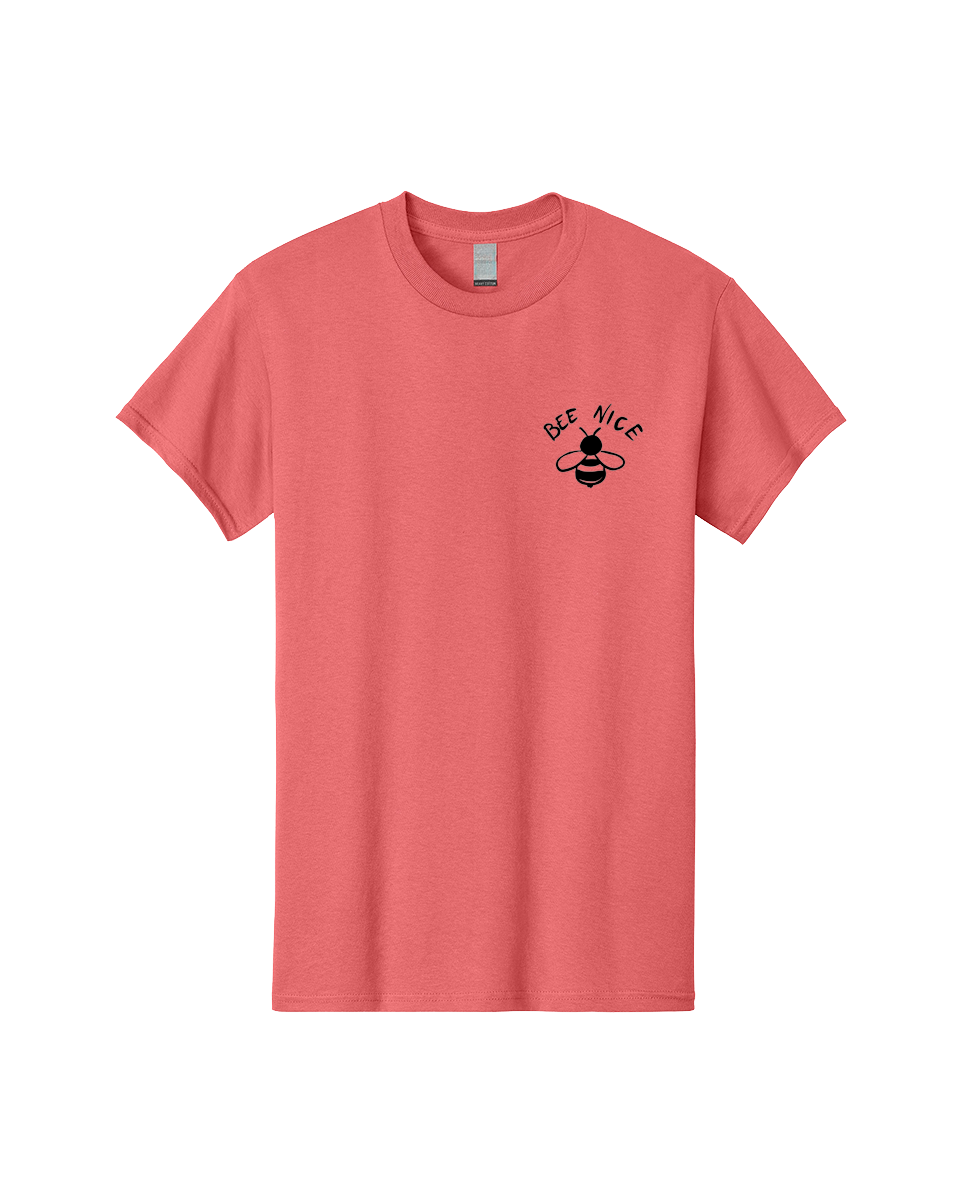 Bee-Nice Men'S Graphic Tee, 100% Cotton, Comfortable Casual Summer Wear, Machine Washable, Bee Illustration, Black And White Bee, Cute Bee, Bee Design, Honey Bee, Kindness Message, Positive Vibes, Bee Graphic, Bee Logo, Inspirational Quote - Aaa010 27