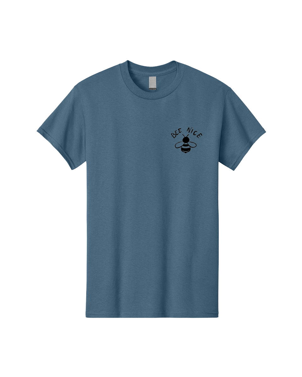 Bee-Nice Men'S Graphic Tee, 100% Cotton, Comfortable Casual Summer Wear, Machine Washable, Bee Illustration, Black And White Bee, Cute Bee, Bee Design, Honey Bee, Kindness Message, Positive Vibes, Bee Graphic, Bee Logo, Inspirational Quote - Aaa010 23