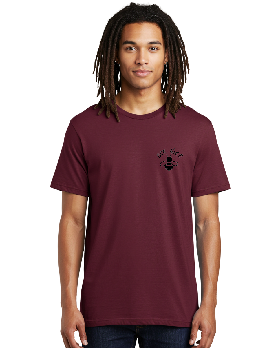 Bee-Nice Men'S Graphic Tee, 100% Cotton, Comfortable Casual Summer Wear, Machine Washable, Bee Illustration, Black And White Bee, Cute Bee, Bee Design, Honey Bee, Kindness Message, Positive Vibes, Bee Graphic, Bee Logo, Inspirational Quote - Aaa010 12