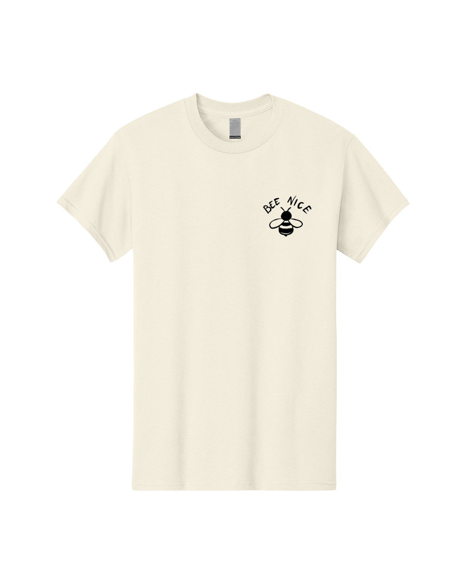 Bee-Nice Men'S Graphic Tee, 100% Cotton, Comfortable Casual Summer Wear, Machine Washable, Bee Illustration, Black And White Bee, Cute Bee, Bee Design, Honey Bee, Kindness Message, Positive Vibes, Bee Graphic, Bee Logo, Inspirational Quote - Aaa010 19
