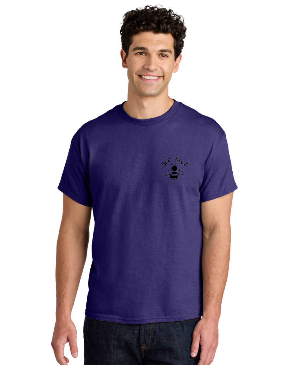 Bee-Nice Men'S Graphic Tee, 100% Cotton, Comfortable Casual Summer Wear, Machine Washable, Bee Illustration, Black And White Bee, Cute Bee, Bee Design, Honey Bee, Kindness Message, Positive Vibes, Bee Graphic, Bee Logo, Inspirational Quote - Aaa010 14