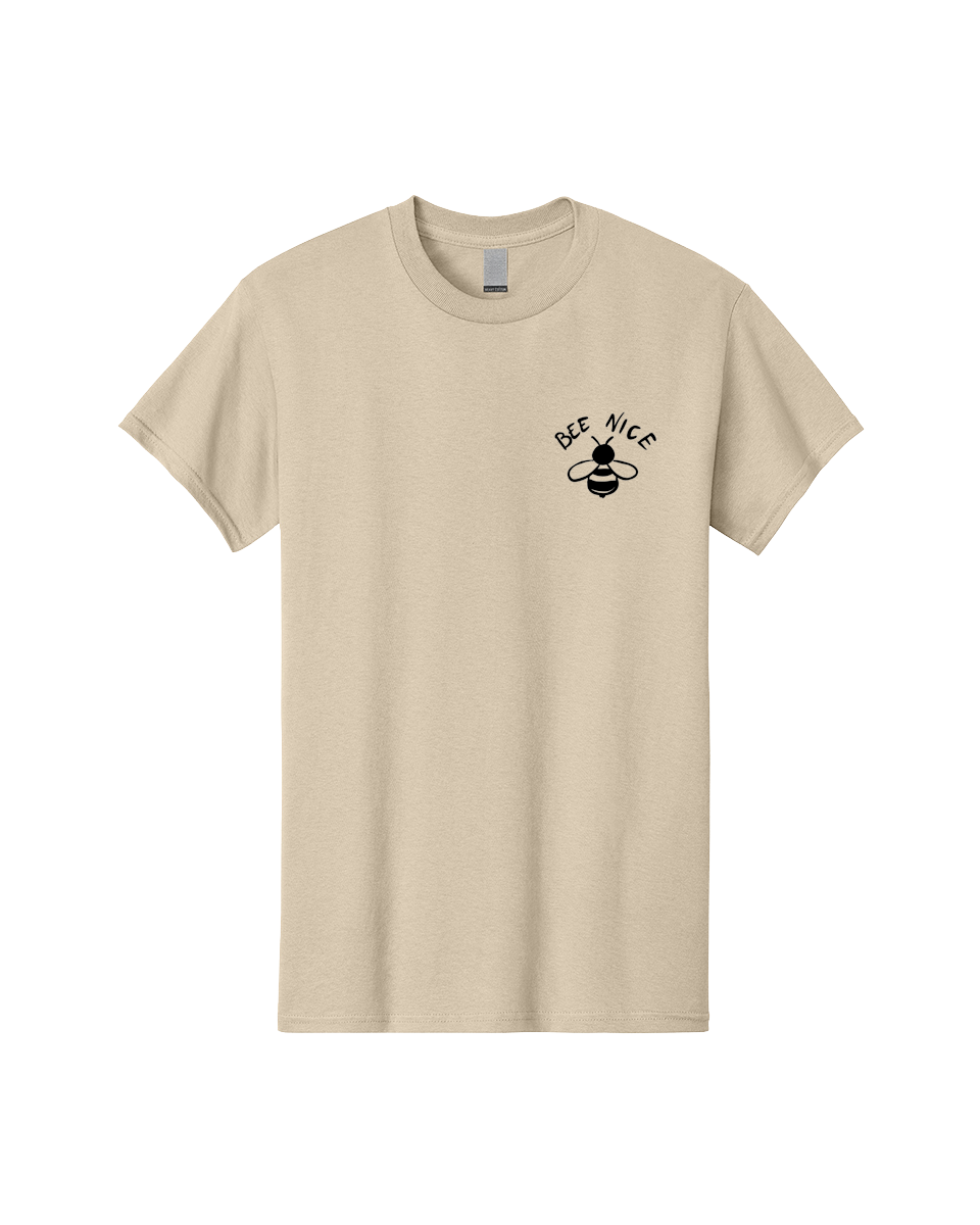Bee-Nice Men'S Graphic Tee, 100% Cotton, Comfortable Casual Summer Wear, Machine Washable, Bee Illustration, Black And White Bee, Cute Bee, Bee Design, Honey Bee, Kindness Message, Positive Vibes, Bee Graphic, Bee Logo, Inspirational Quote - Aaa010 15