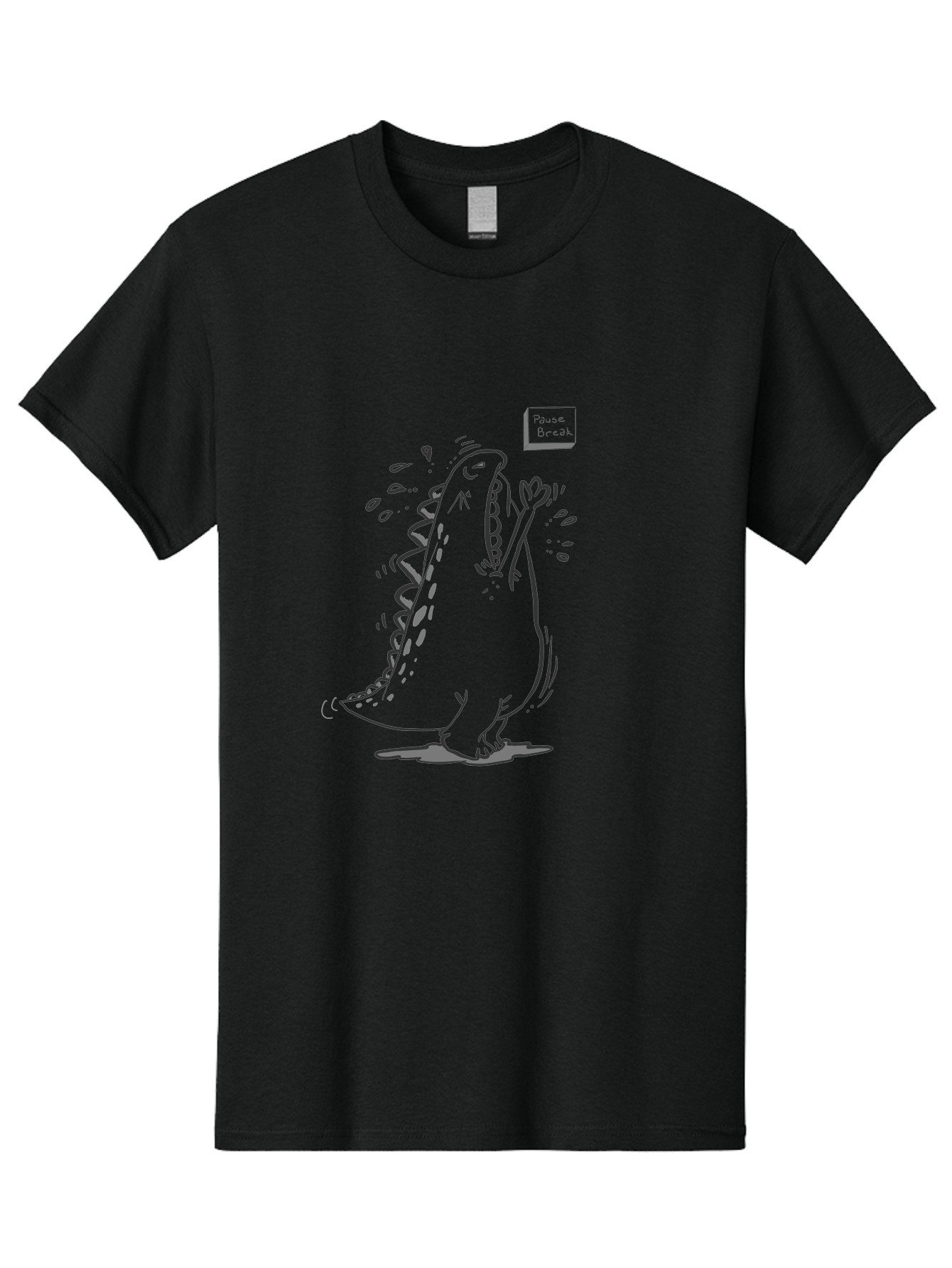 Black-Dog-Eats Men'S Graphic Tee, 100% Cotton, Comfortable Casual Summer Wear, Machine Washable, Cartoon Dinosaur, Singing Or Screaming, Music Or Sound Effects, Dynamic Pose, Stylized Illustration, Graphic Design, Humorous Art, - Aaa014 13