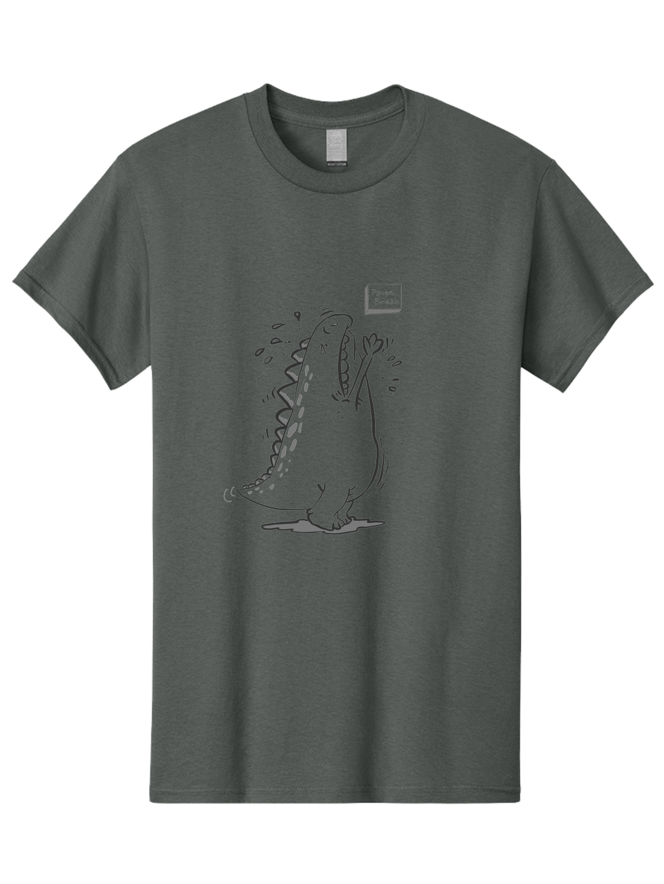 Black-Dog-Eats Men'S Graphic Tee, 100% Cotton, Comfortable Casual Summer Wear, Machine Washable, Cartoon Dinosaur, Singing Or Screaming, Music Or Sound Effects, Dynamic Pose, Stylized Illustration, Graphic Design, Humorous Art, - Aaa014 25