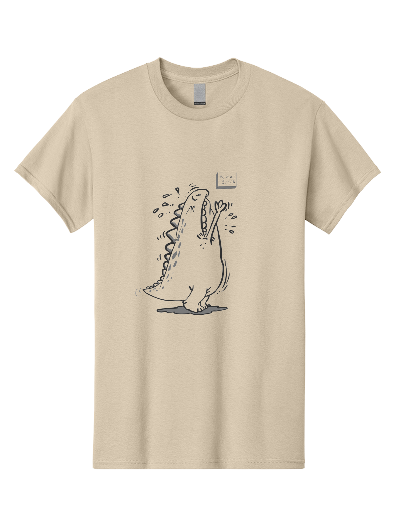 Black-Dog-Eats Men'S Graphic Tee, 100% Cotton, Comfortable Casual Summer Wear, Machine Washable, Cartoon Dinosaur, Singing Or Screaming, Music Or Sound Effects, Dynamic Pose, Stylized Illustration, Graphic Design, Humorous Art, - Aaa014 19