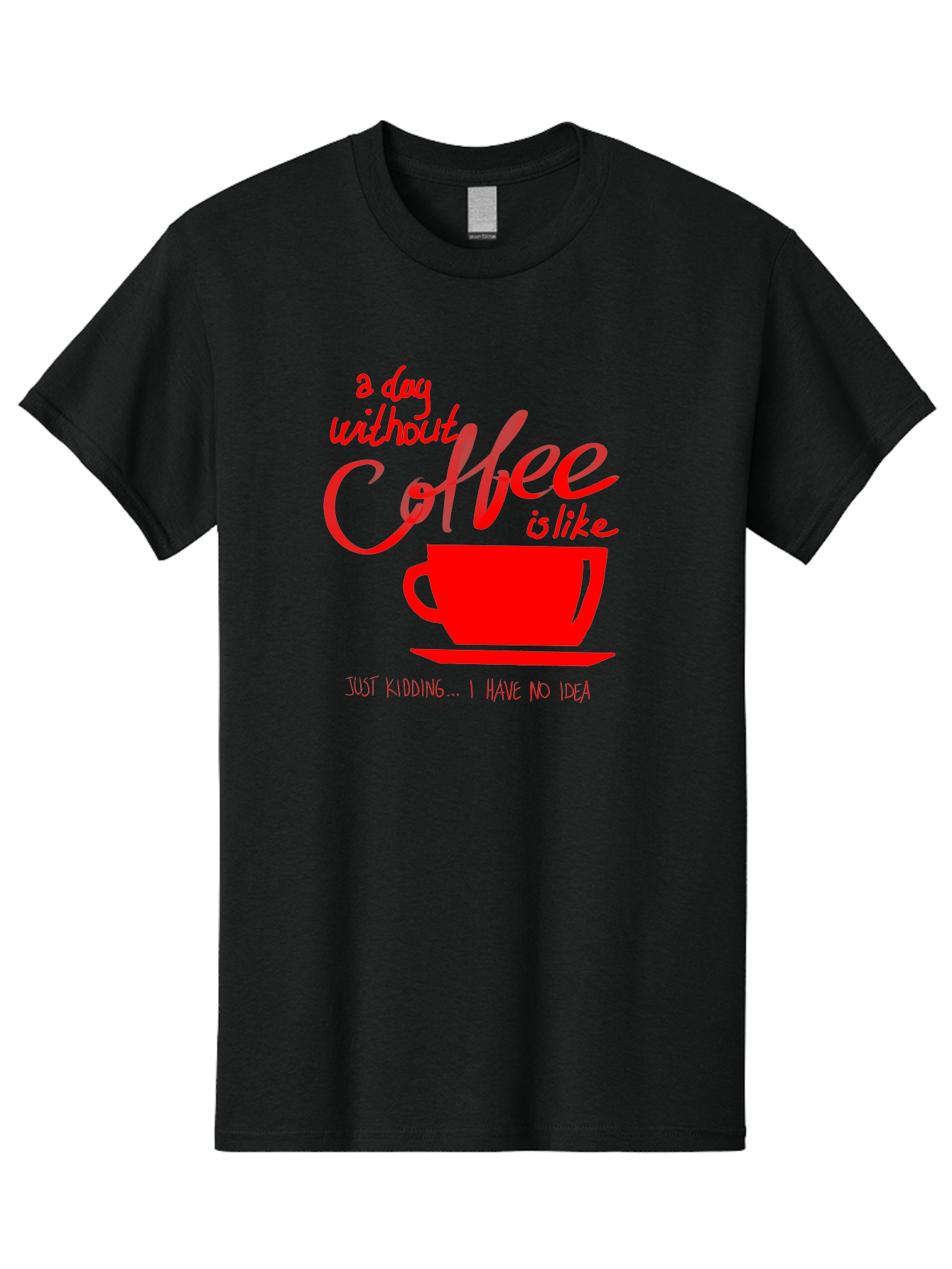 Day-Without-Coffee Men'S Graphic Tee, 100% Cotton, Comfortable Casual Summer Wear, Machine Washable, Coffee Lover, Caffeine Addiction, Morning Coffee, Coffee Quote, Coffee Humor, Coffee Joke, Red Coffee Cup - Aaa023 3