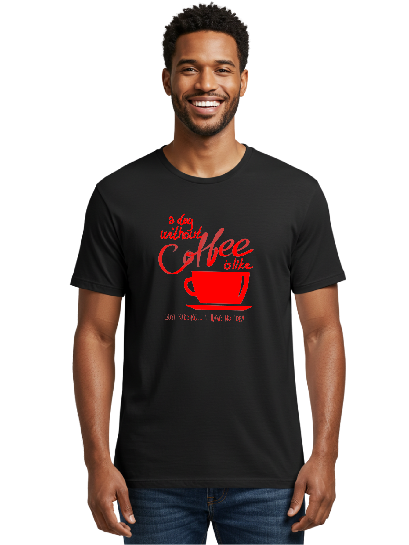 Day-Without-Coffee Men'S Graphic Tee, 100% Cotton, Comfortable Casual Summer Wear, Machine Washable, Coffee Lover, Caffeine Addiction, Morning Coffee, Coffee Quote, Coffee Humor, Coffee Joke, Red Coffee Cup - Aaa023 4