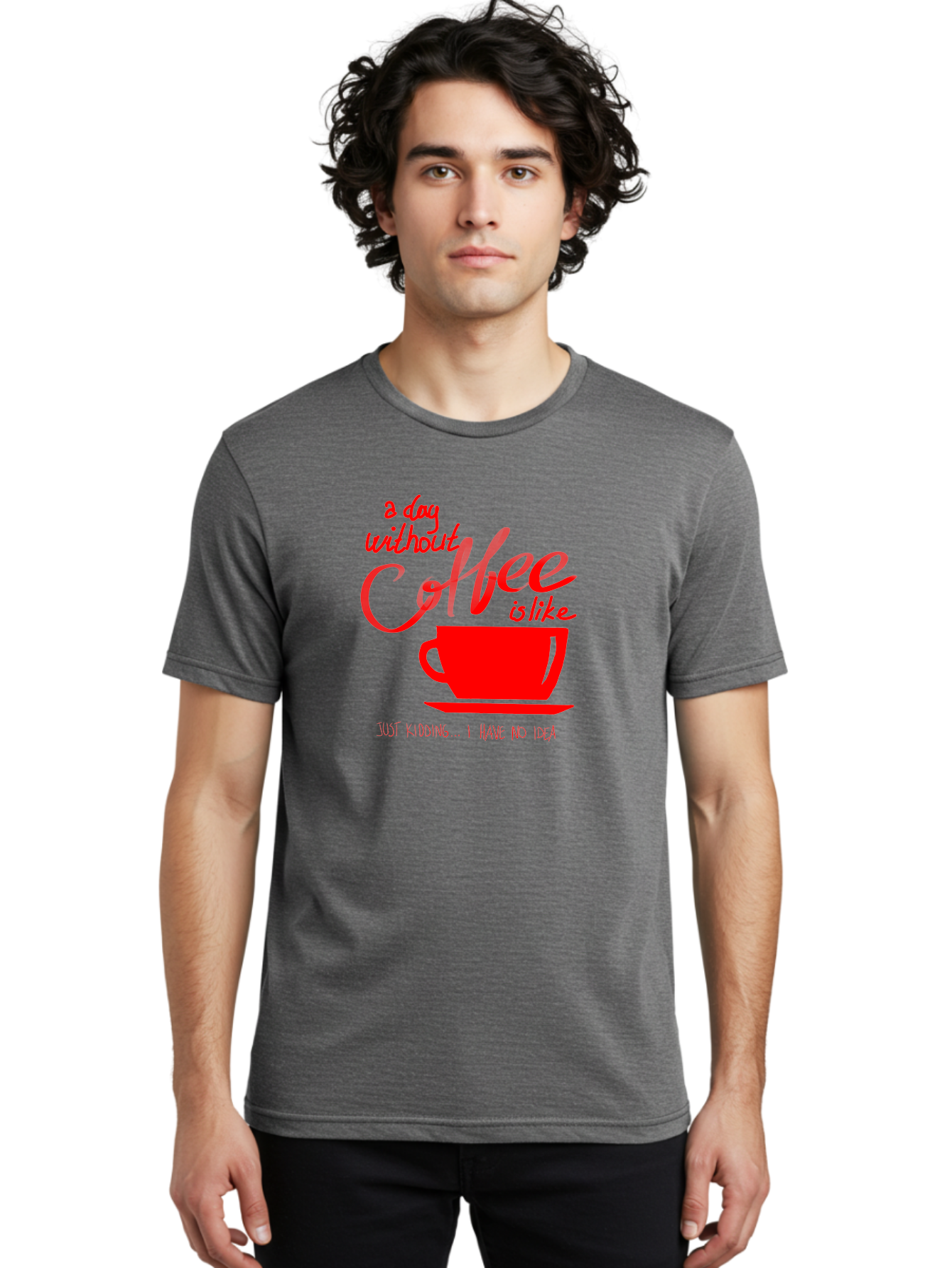 Day-Without-Coffee Men'S Graphic Tee, 100% Cotton, Comfortable Casual Summer Wear, Machine Washable, Coffee Lover, Caffeine Addiction, Morning Coffee, Coffee Quote, Coffee Humor, Coffee Joke, Red Coffee Cup - Aaa023 16