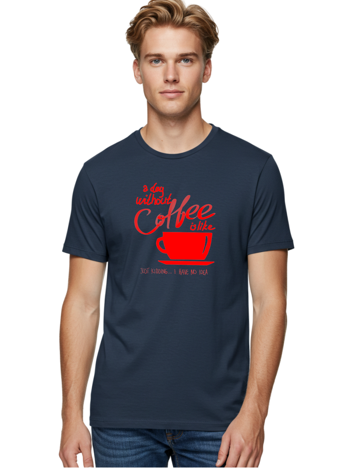 Day-Without-Coffee Men'S Graphic Tee, 100% Cotton, Comfortable Casual Summer Wear, Machine Washable, Coffee Lover, Caffeine Addiction, Morning Coffee, Coffee Quote, Coffee Humor, Coffee Joke, Red Coffee Cup - Aaa023 26