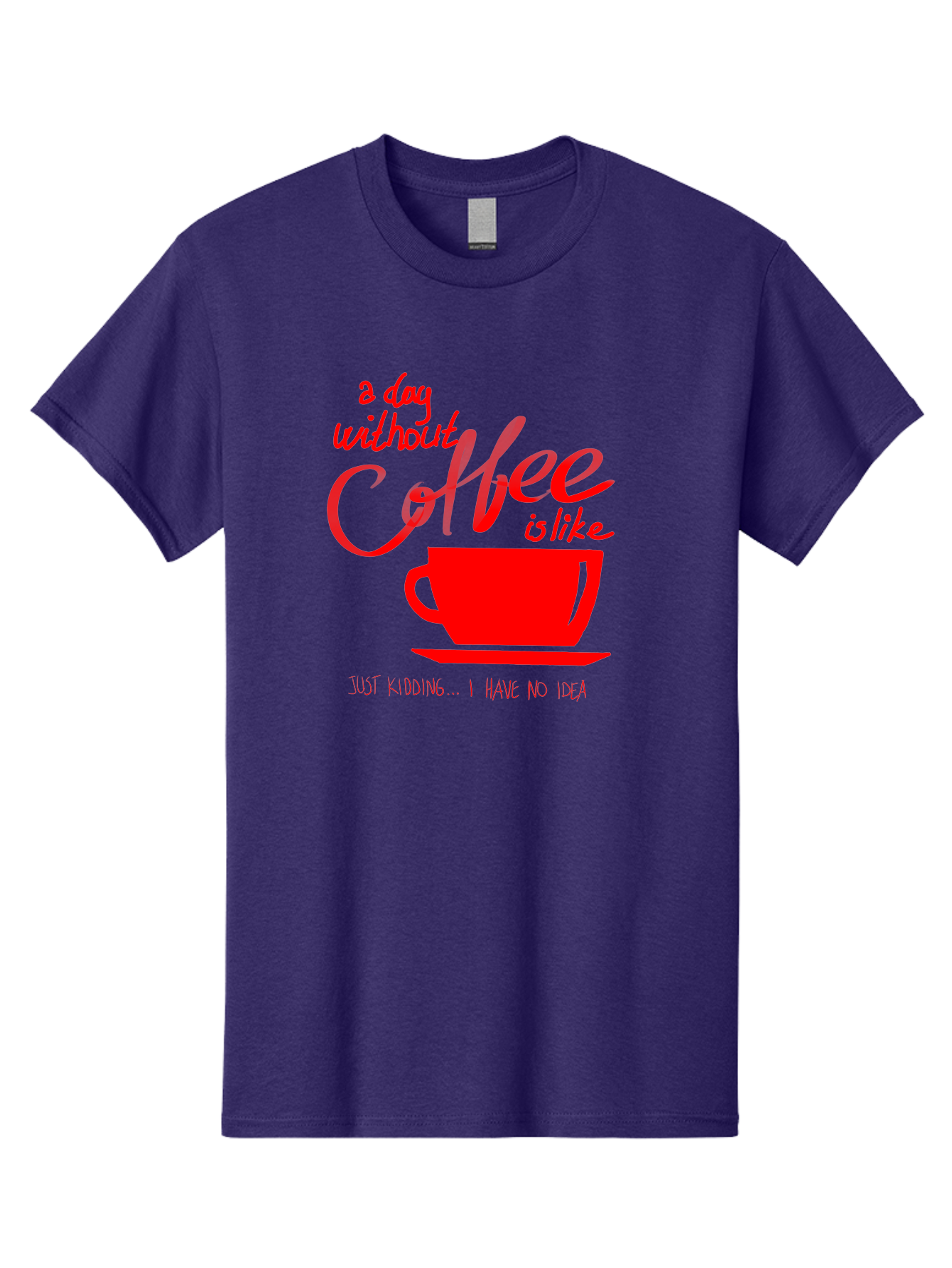 Day-Without-Coffee Men'S Graphic Tee, 100% Cotton, Comfortable Casual Summer Wear, Machine Washable, Coffee Lover, Caffeine Addiction, Morning Coffee, Coffee Quote, Coffee Humor, Coffee Joke, Red Coffee Cup - Aaa023 23