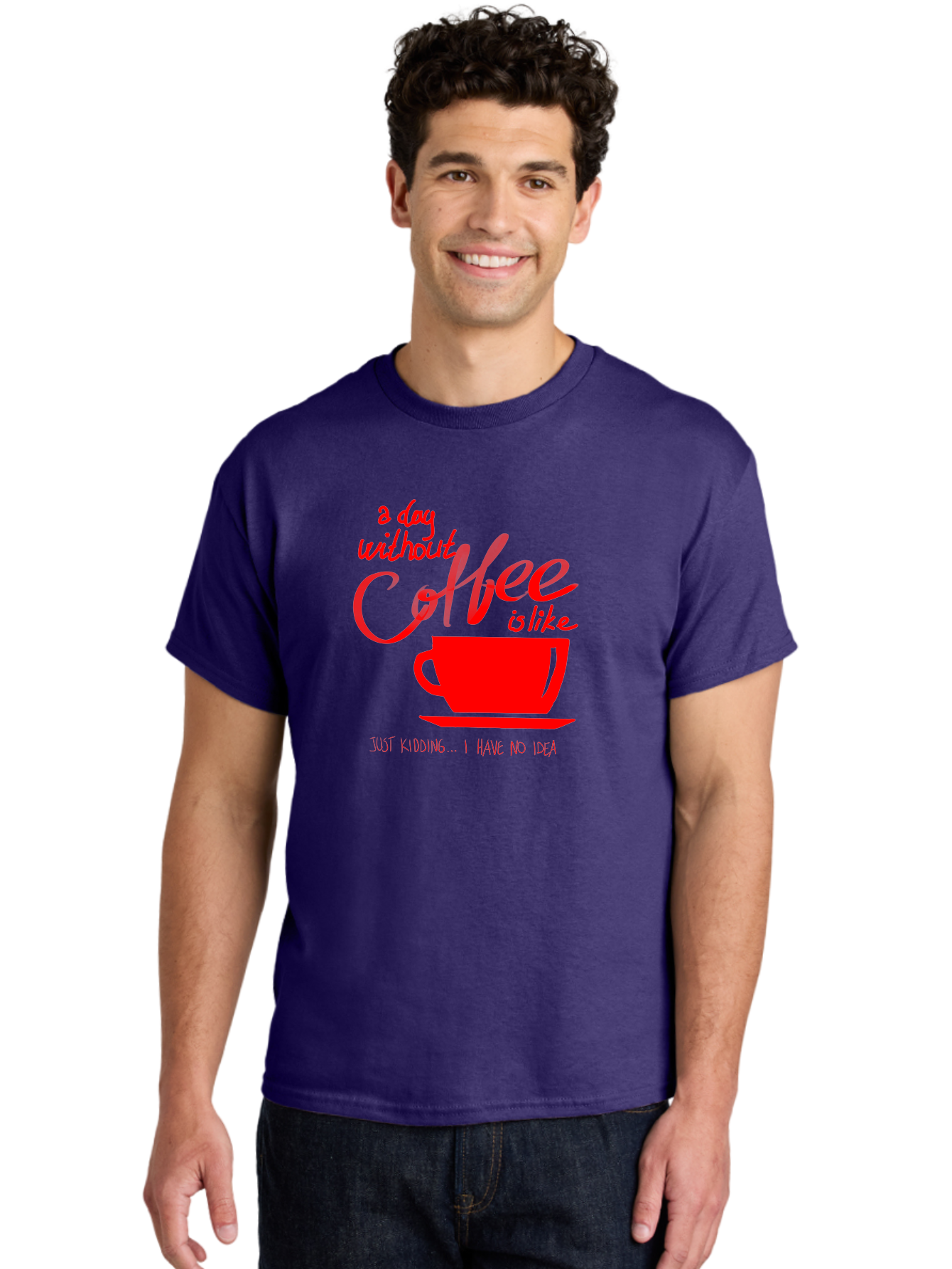 Day-Without-Coffee Men'S Graphic Tee, 100% Cotton, Comfortable Casual Summer Wear, Machine Washable, Coffee Lover, Caffeine Addiction, Morning Coffee, Coffee Quote, Coffee Humor, Coffee Joke, Red Coffee Cup - Aaa023 24