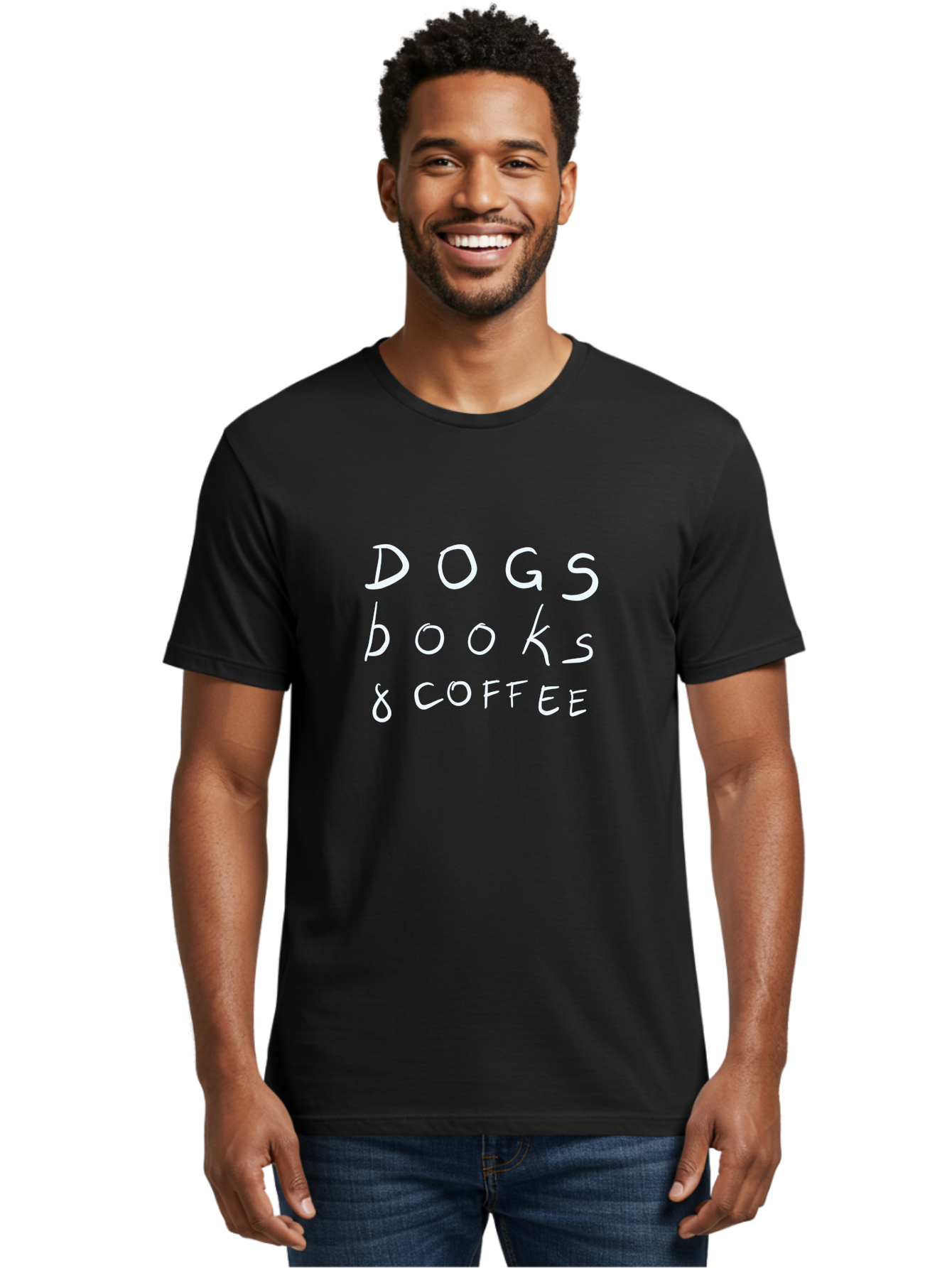 Dogs-Books-Coffee Men'S Graphic Tee, 100% Cotton, Comfortable Casual Summer Wear, Machine Washable, Dog Friendly Cafe, Coffee Shop, Bookstore, Dogs And Coffee, Pet Friendly, Relaxed Atmosphere, Casual Vibe, Coffee Culture - Aaa025 30