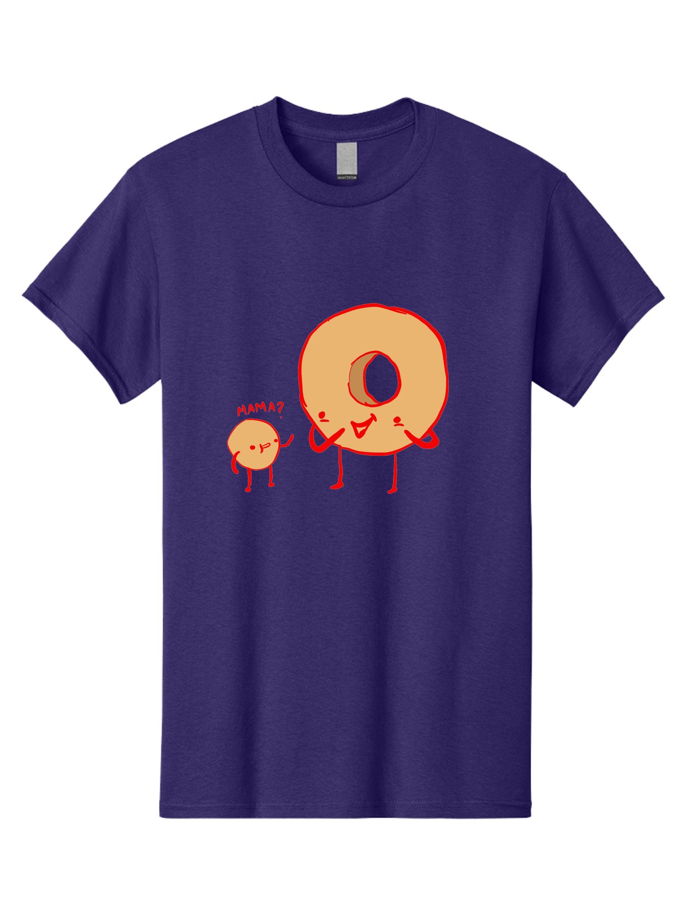 Donut-And-Ball Men'S Graphic Tee, 100% Cotton, Comfortable Casual Summer Wear, Machine Washable, Cartoon Donut, Donut Character, Cute Donut, Child Donut, Mama Donut, Sweet Treat, Funny Illustration, Donut Love, Animated Donut - Aaa026 3