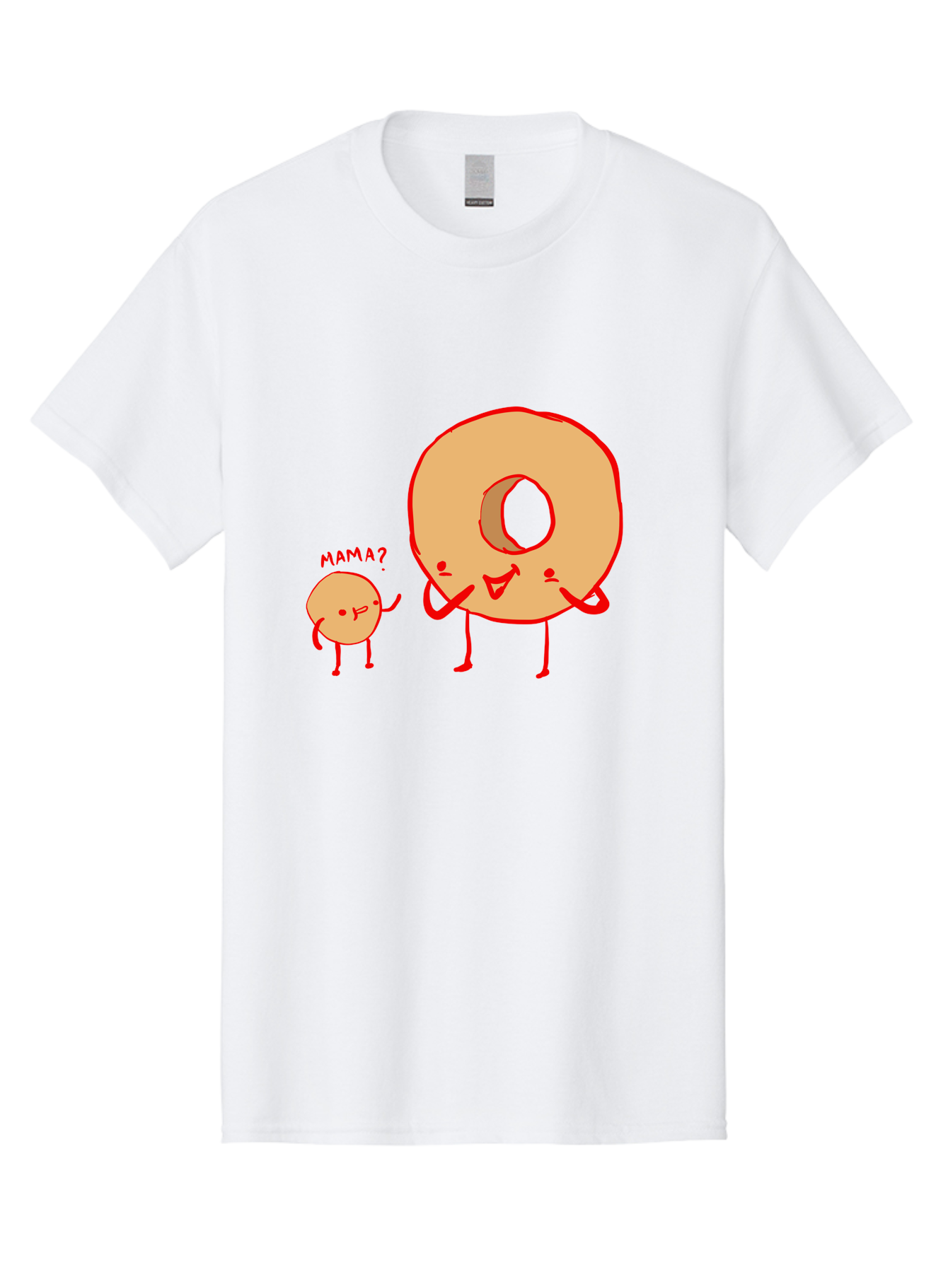 Donut-And-Ball Men'S Graphic Tee, 100% Cotton, Comfortable Casual Summer Wear, Machine Washable, Cartoon Donut, Donut Character, Cute Donut, Child Donut, Mama Donut, Sweet Treat, Funny Illustration, Donut Love, Animated Donut - Aaa026 23