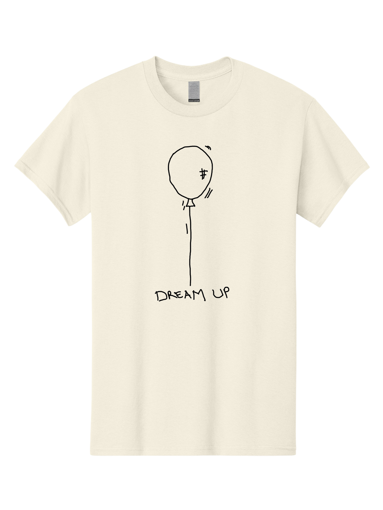 Dream-Up-Balloon Men'S Graphic Tee, 100% Cotton, Comfortable Casual Summer Wear, Machine Washable, Hand Drawn Balloon, Dream Big, Aspirations, Motivation, Inspirational Quote, Simple Illustration, Minimalistic Design, Dollar Sign Symbol - Aaa028 25