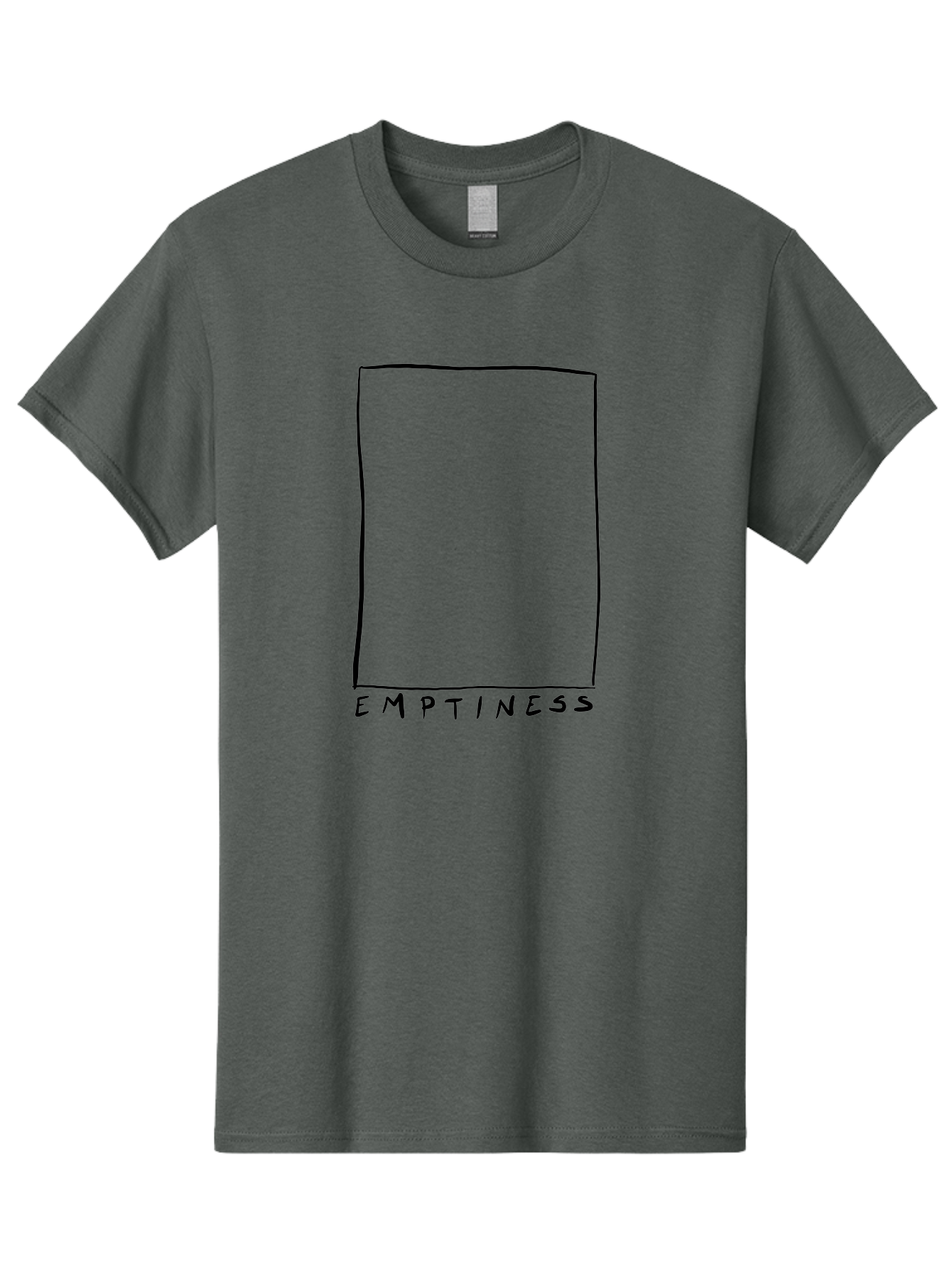 Emptiness Men'S Graphic Tee, 100% Cotton, Comfortable Casual Summer Wear, Machine Washable, Hand Drawn Rectangle, Empty Space, Minimalist Design, Abstract Art, Void, Blank Slate, Simplicity, Monochrome Illustration, Abstract Expressionism - Aaa032 11