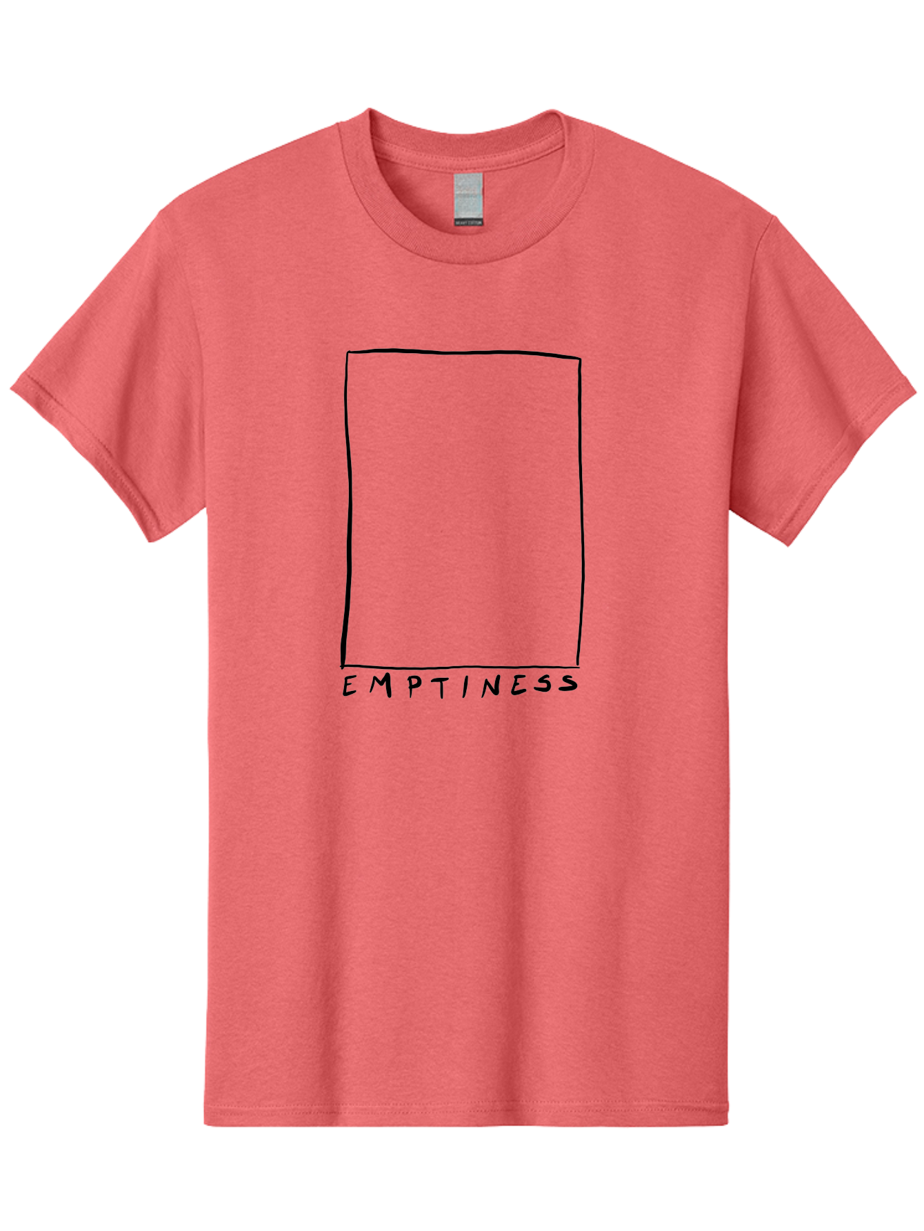 Emptiness Men'S Graphic Tee, 100% Cotton, Comfortable Casual Summer Wear, Machine Washable, Hand Drawn Rectangle, Empty Space, Minimalist Design, Abstract Art, Void, Blank Slate, Simplicity, Monochrome Illustration, Abstract Expressionism - Aaa032 15