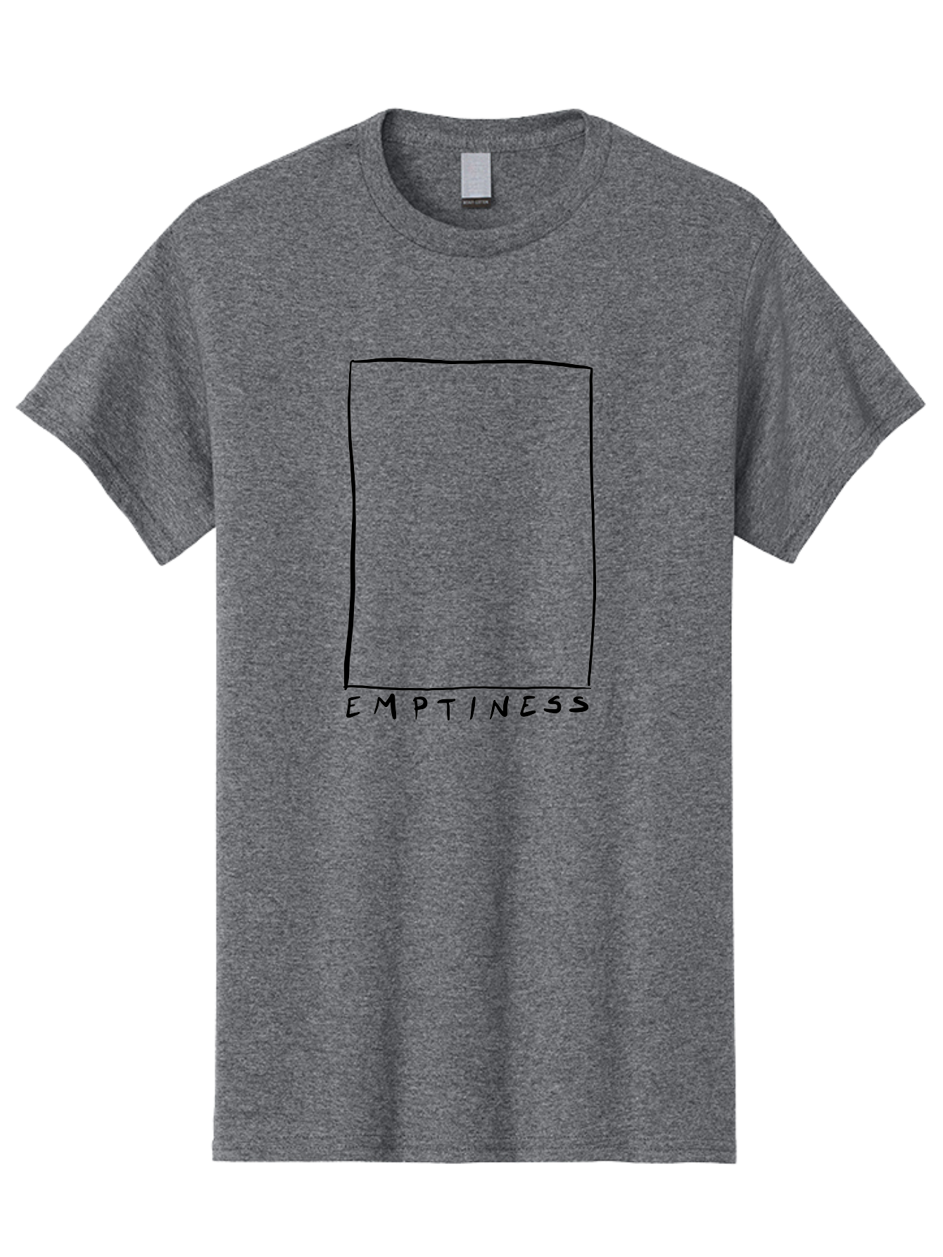 Emptiness Men'S Graphic Tee, 100% Cotton, Comfortable Casual Summer Wear, Machine Washable, Hand Drawn Rectangle, Empty Space, Minimalist Design, Abstract Art, Void, Blank Slate, Simplicity, Monochrome Illustration, Abstract Expressionism - Aaa032 21