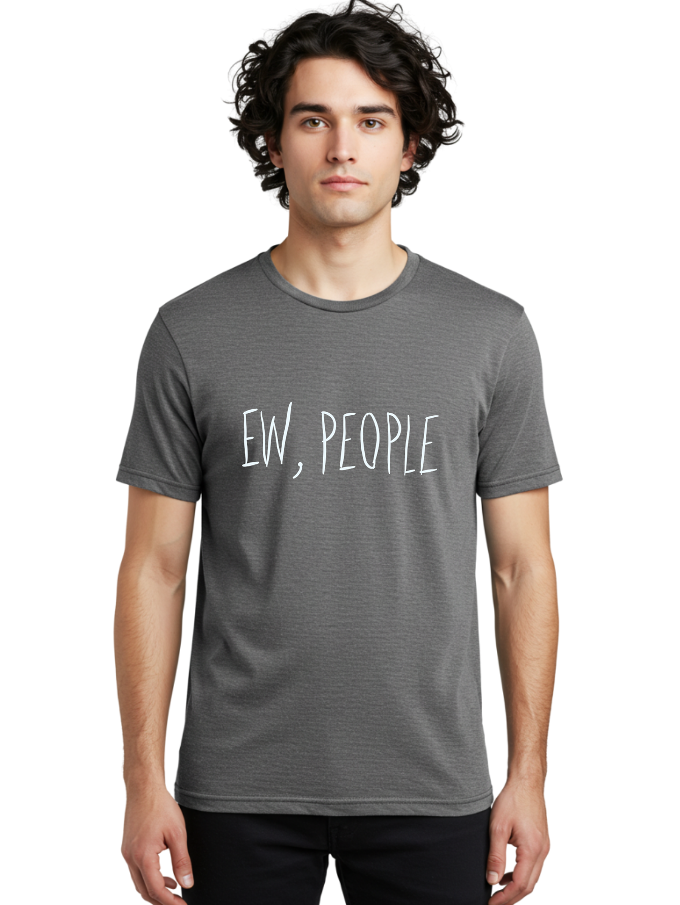 Ew-People Men'S Graphic Tee, 100% Cotton, Comfortable Casual Summer Wear, Machine Washable, Funny Quote, Witty Saying, Sassy Phrase, Relatable Humor, Playful Text, Handwriting Style, Quirky Design, Social Media Meme - Aaa034 16