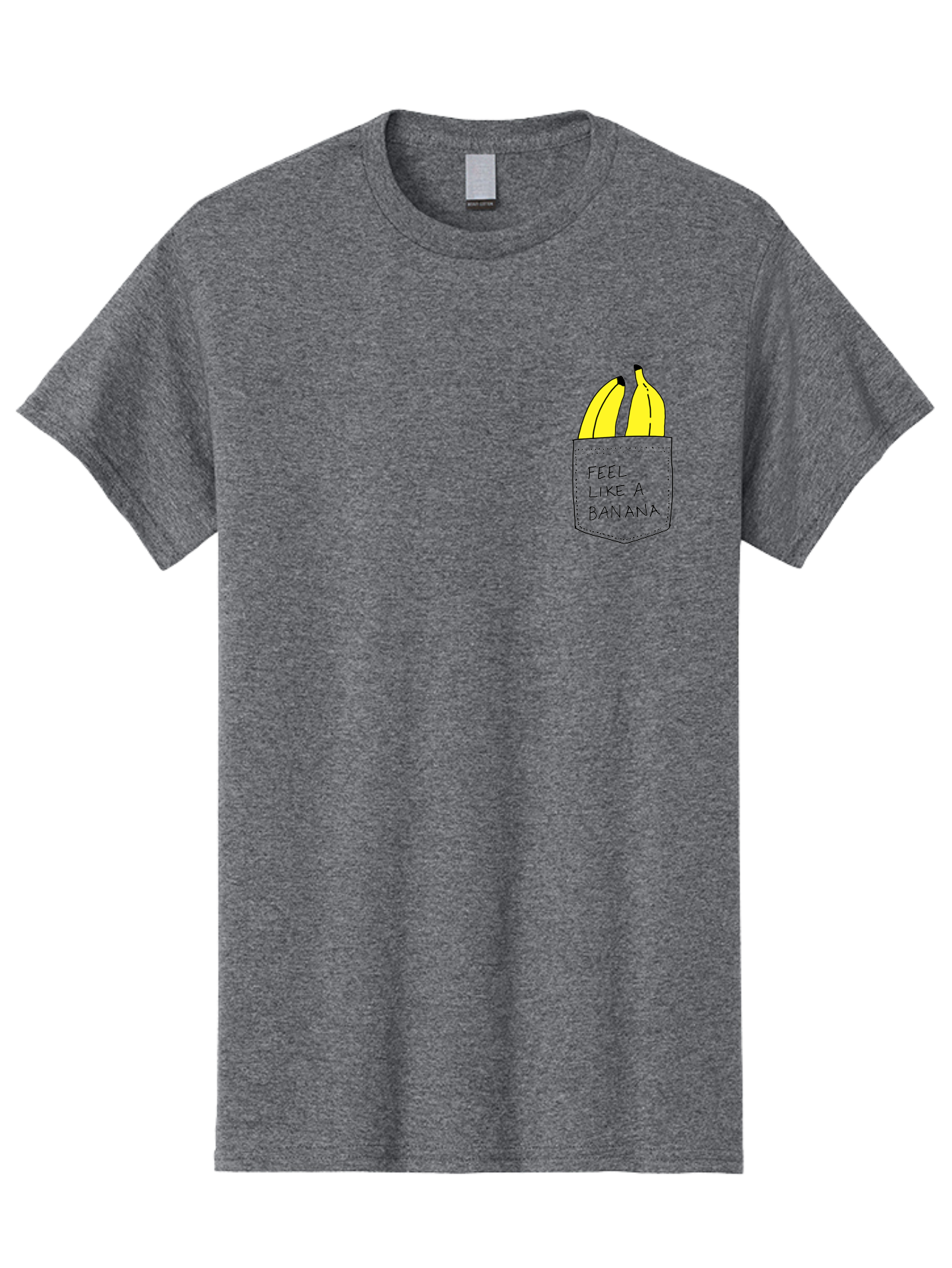 Feel-Like-A-Banana Men'S Graphic Tee, 100% Cotton, Comfortable Casual Summer Wear, Machine Washable, Yellow Bananas, Playful Illustration, Pocket With Text, Humorous Quote, Funny Design, Quirky Art, Banana Theme, Creative Typography, - Aaa036 9