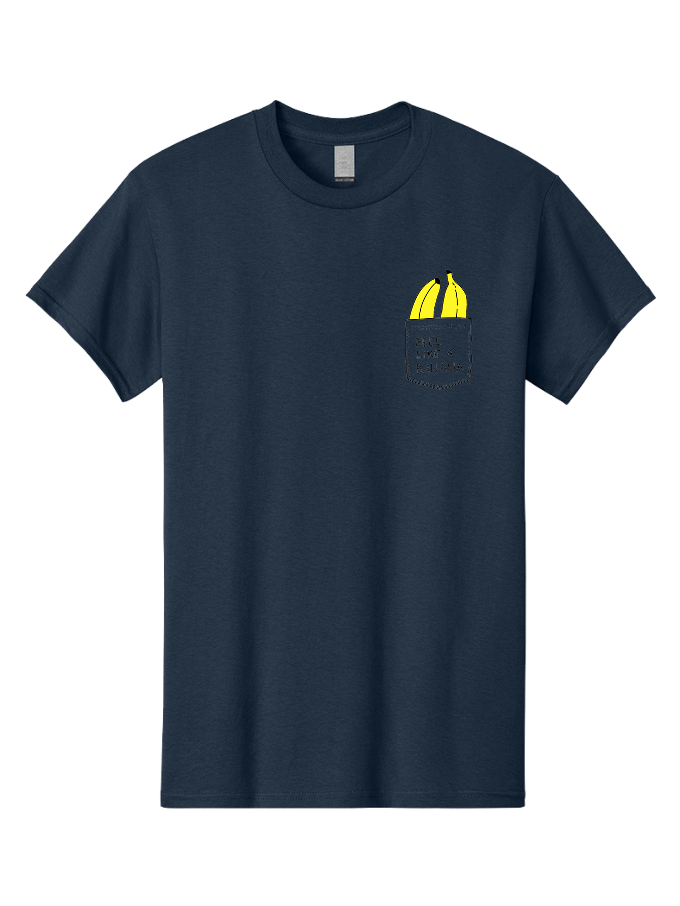 Feel-Like-A-Banana Men'S Graphic Tee, 100% Cotton, Comfortable Casual Summer Wear, Machine Washable, Yellow Bananas, Playful Illustration, Pocket With Text, Humorous Quote, Funny Design, Quirky Art, Banana Theme, Creative Typography, - Aaa036 21