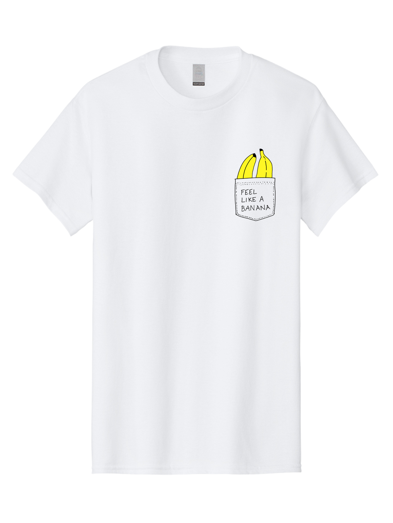 Feel-Like-A-Banana Men'S Graphic Tee, 100% Cotton, Comfortable Casual Summer Wear, Machine Washable, Yellow Bananas, Playful Illustration, Pocket With Text, Humorous Quote, Funny Design, Quirky Art, Banana Theme, Creative Typography, - Aaa036 29