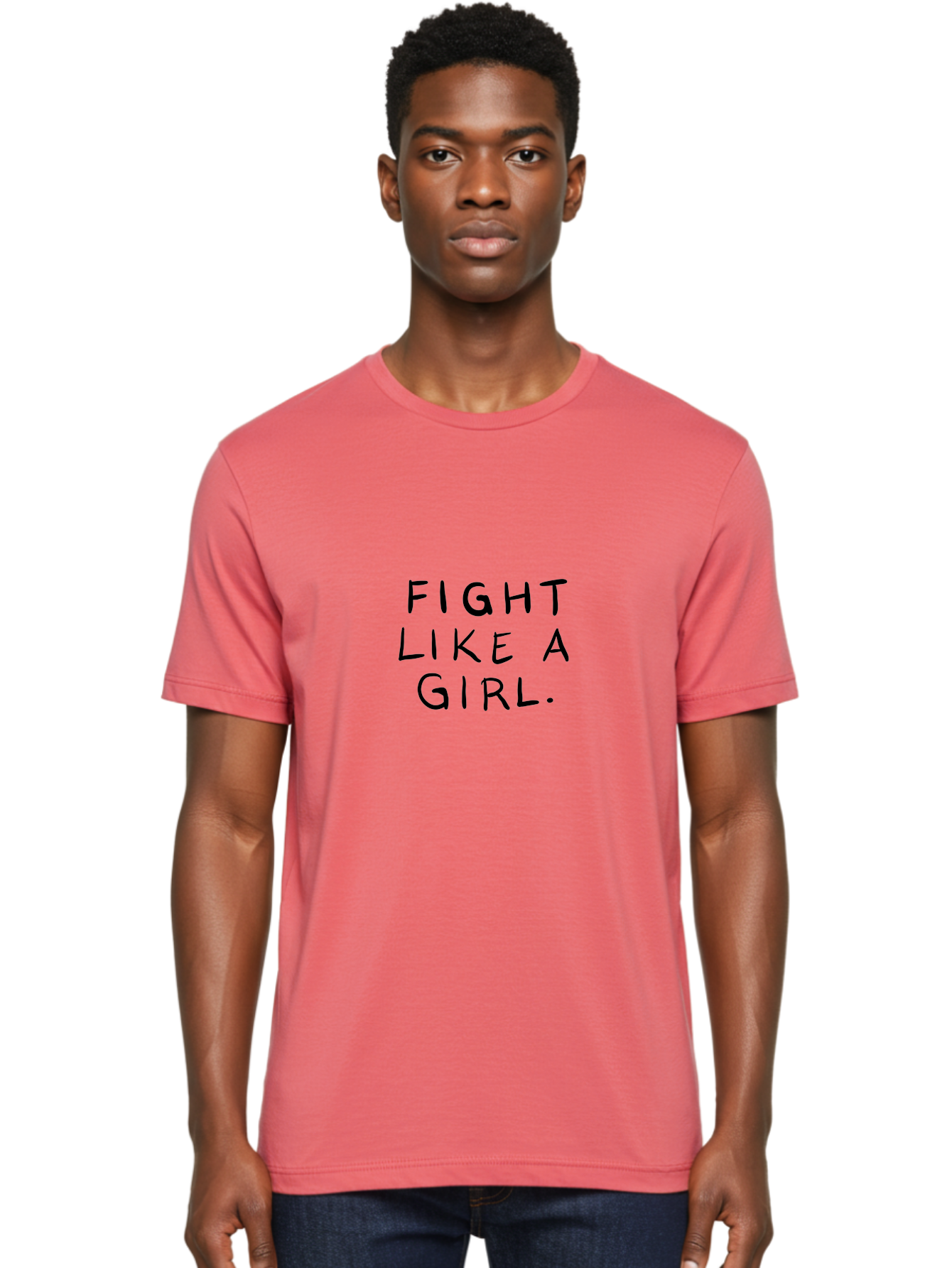 Fight-Like-Girl Men'S Graphic Tee, 100% Cotton, Comfortable Casual Summer Wear, Machine Washable, Female Empowerment, Feminist Movement, Girl Power, Inspiring Quotes, Motivational Phrases, Women'S Rights - Aaa037 6