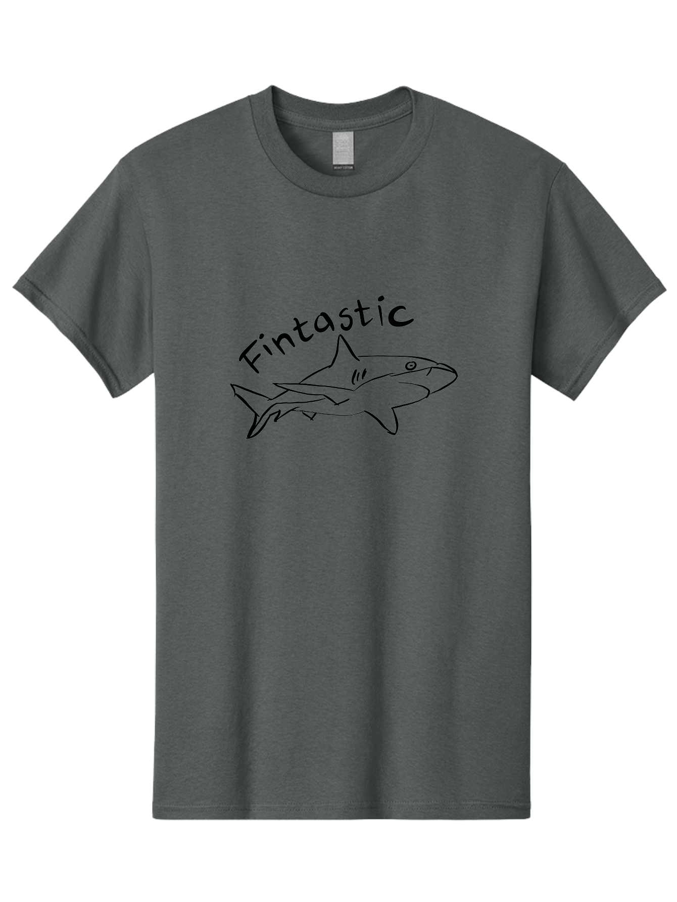 Fintastic-Shark Men'S Graphic Tee, 100% Cotton, Comfortable Casual Summer Wear, Machine Washable, Shark Graphic, Hand Drawn Illustration, Marine Life Art, Fin-Tastic Design, Ocean Creature, Cartoon Shark, Fish-Themed Graphic - Aaa038 15